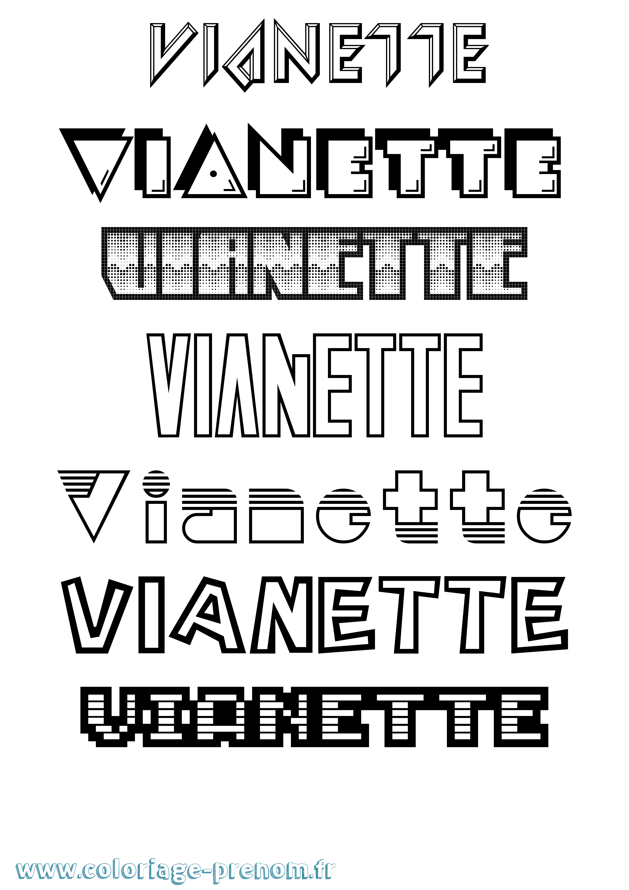 Coloriage Vianette Jeux Vidéos Coloriage prénom Vianette Jeux Vidéos