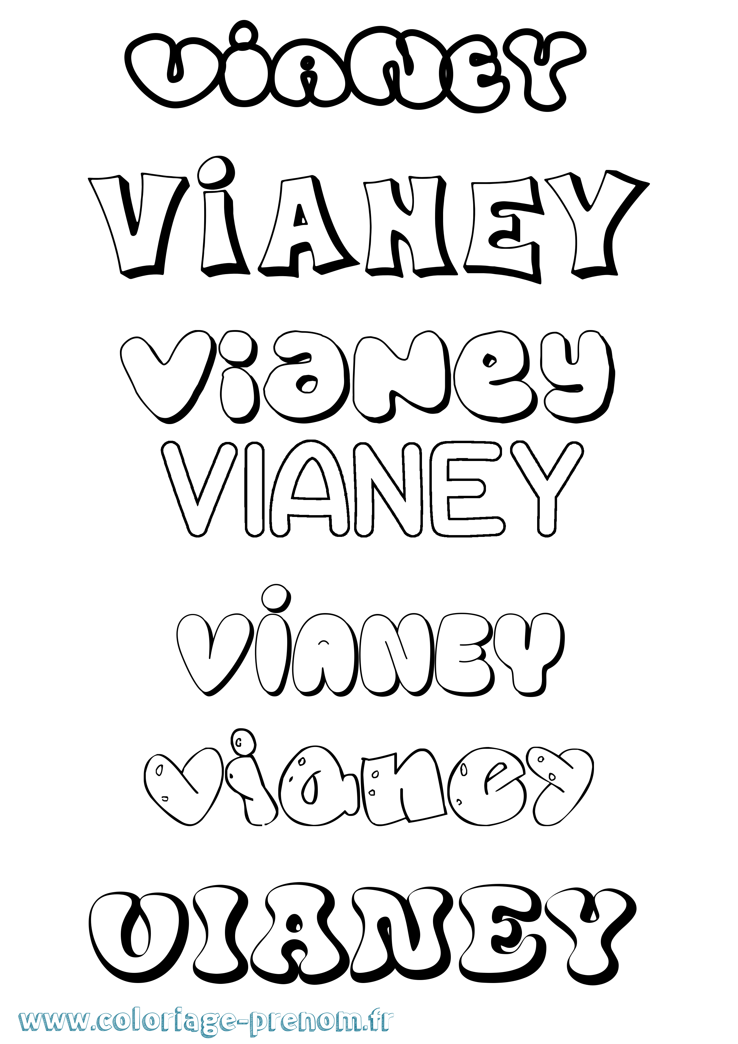 Coloriage Vianey Bubble Coloriage prénom Vianey Bubble