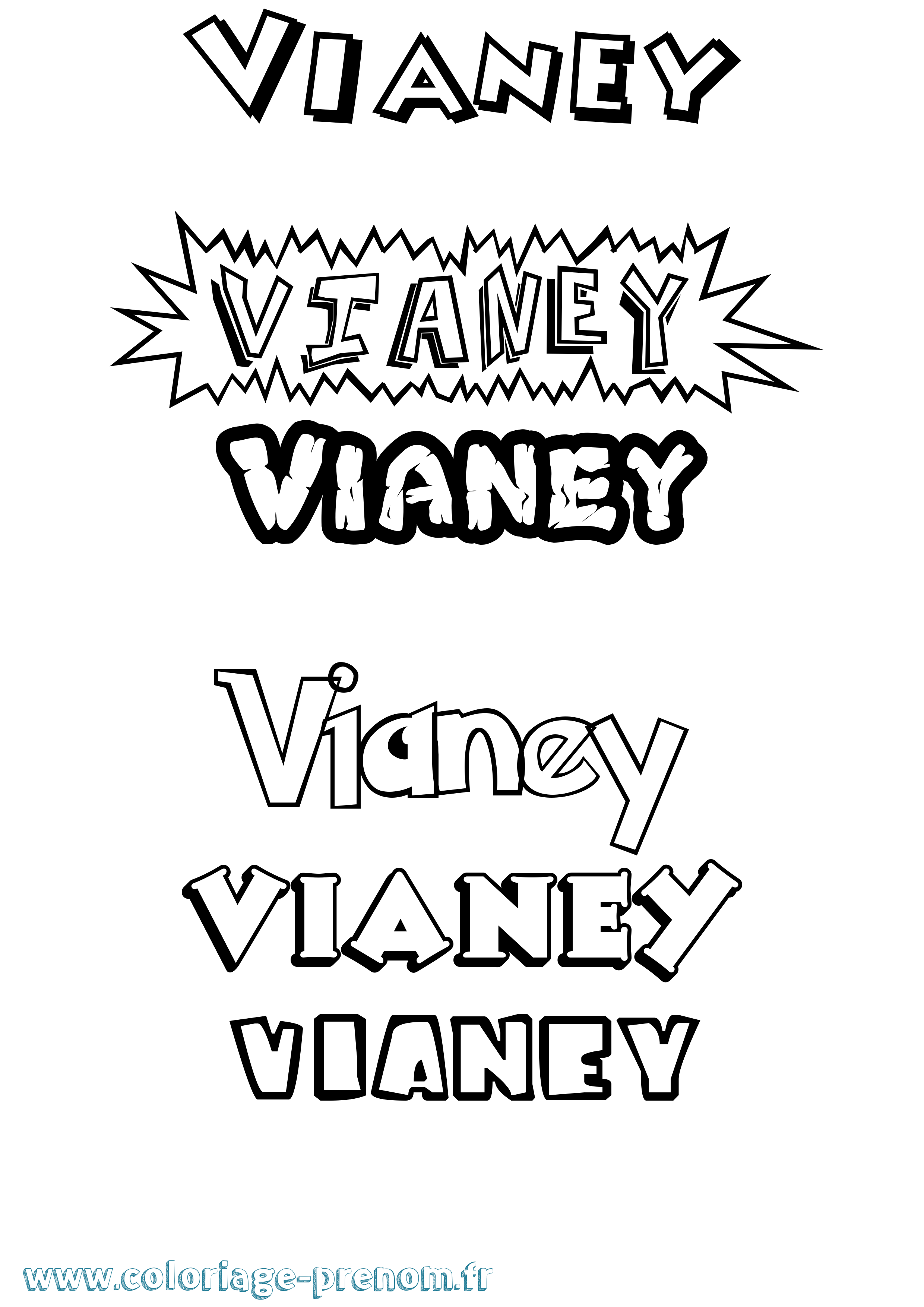 Coloriage Vianey Dessin Animé Coloriage prénom Vianey Dessin Animé