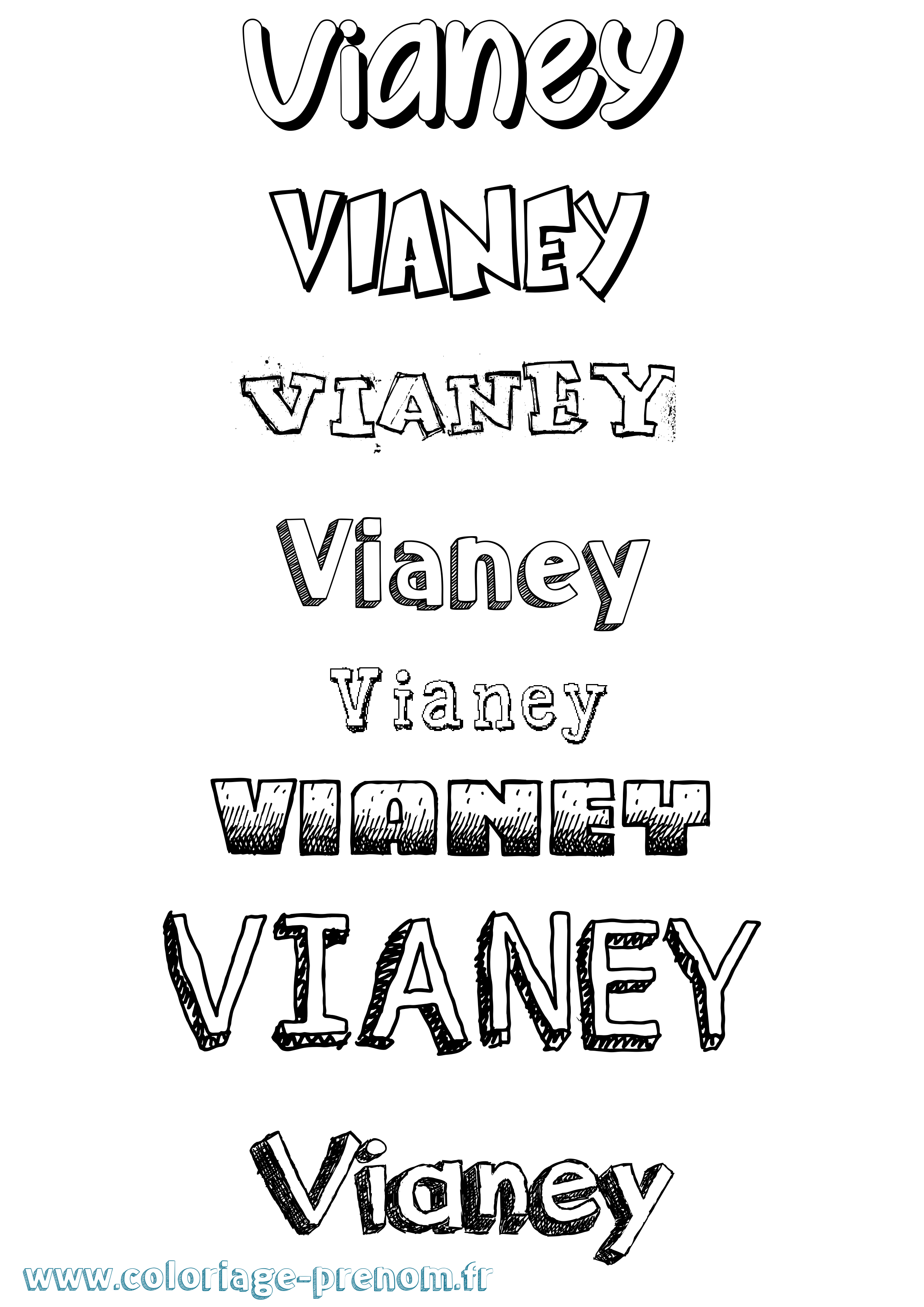 Coloriage Vianey Dessiné Coloriage prénom Vianey Dessiné