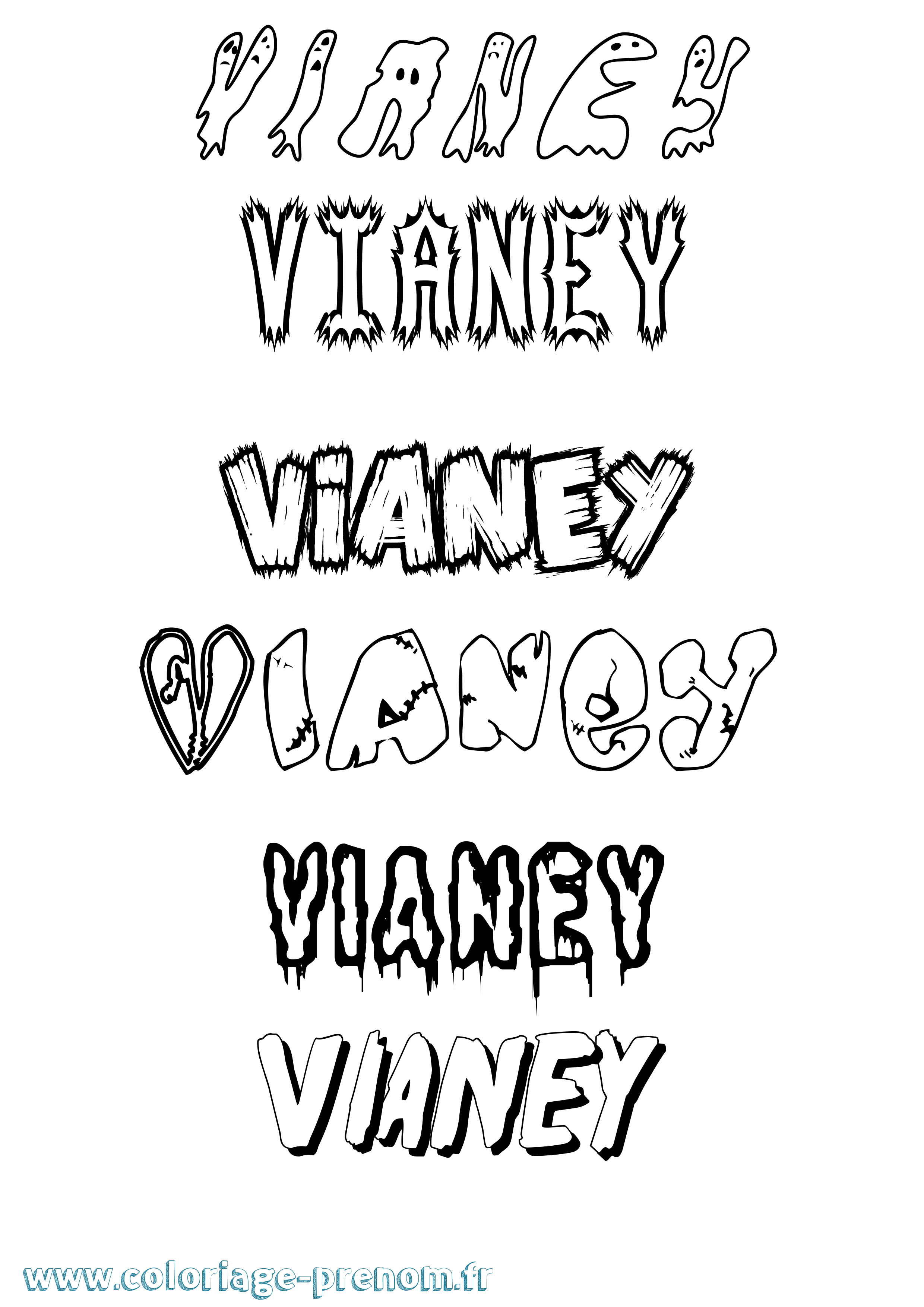 Coloriage Vianey Frisson Coloriage prénom Vianey Frisson