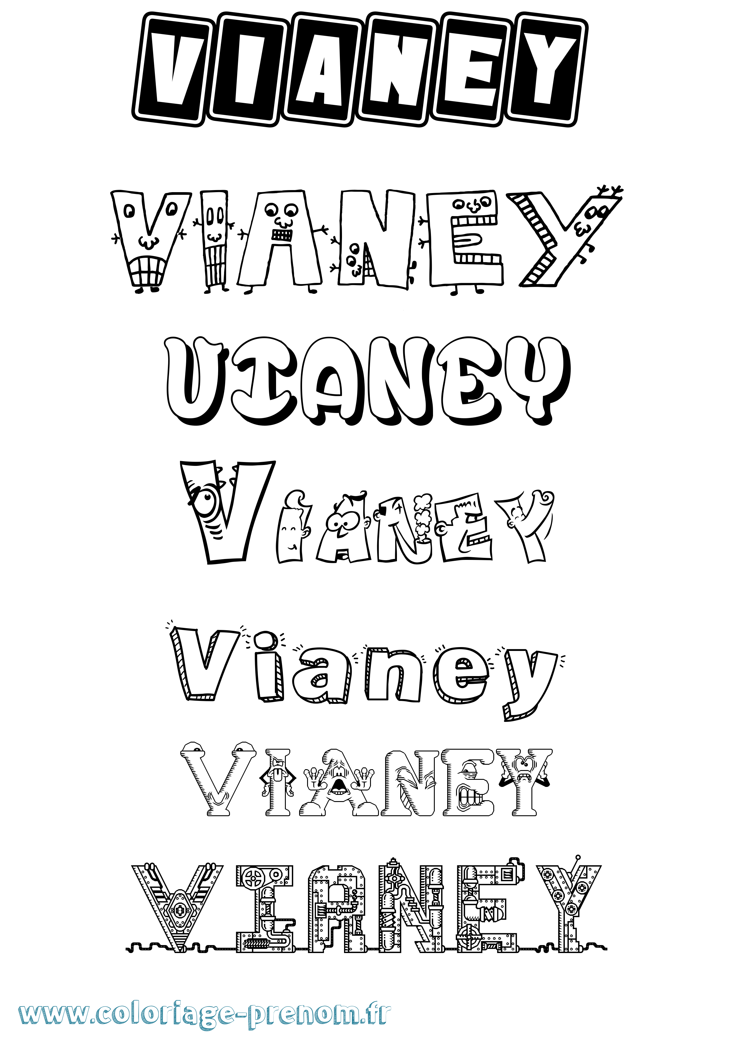 Coloriage Vianey Fun Coloriage prénom Vianey Fun