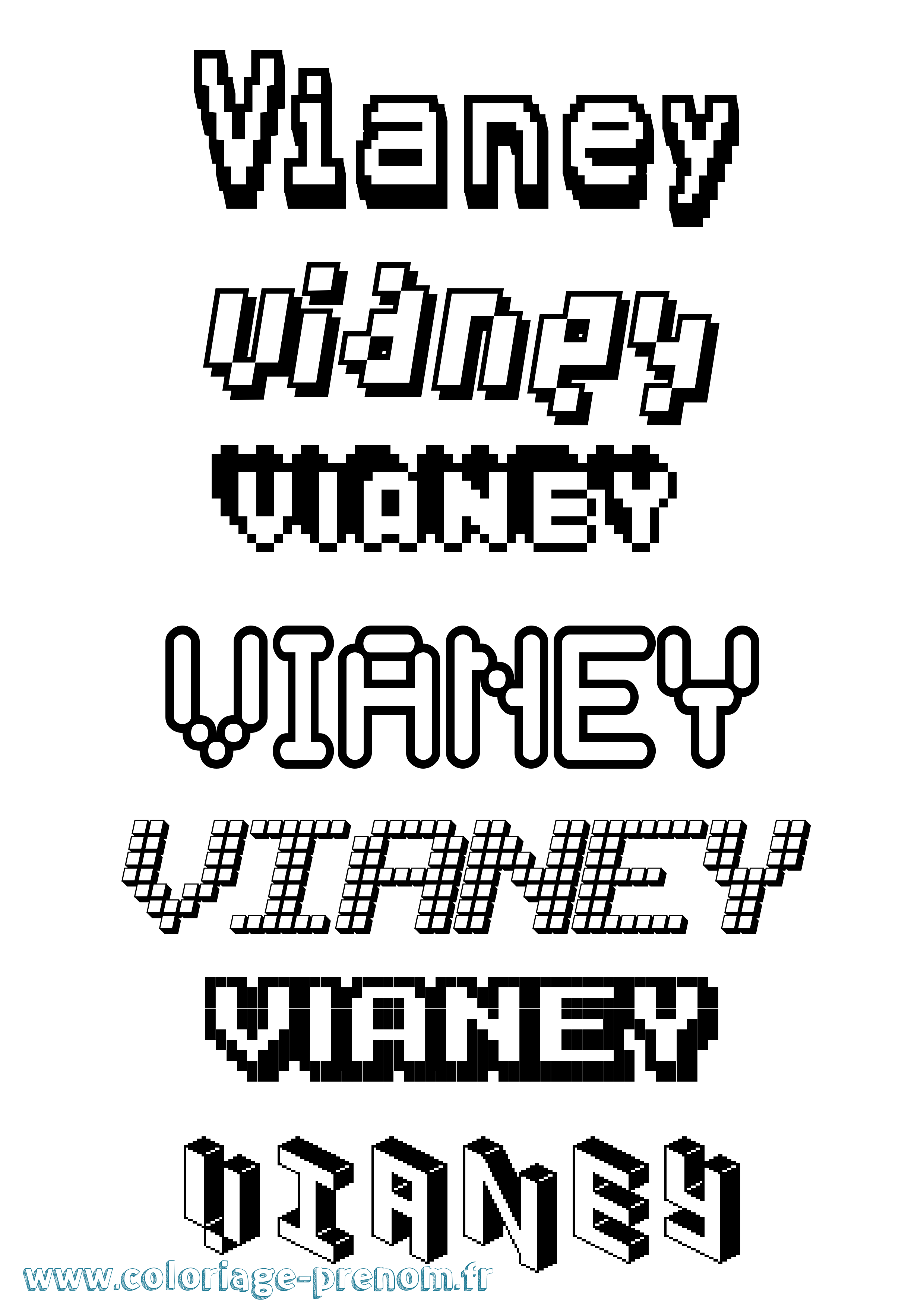 Coloriage Vianey Pixel Coloriage prénom Vianey Pixel