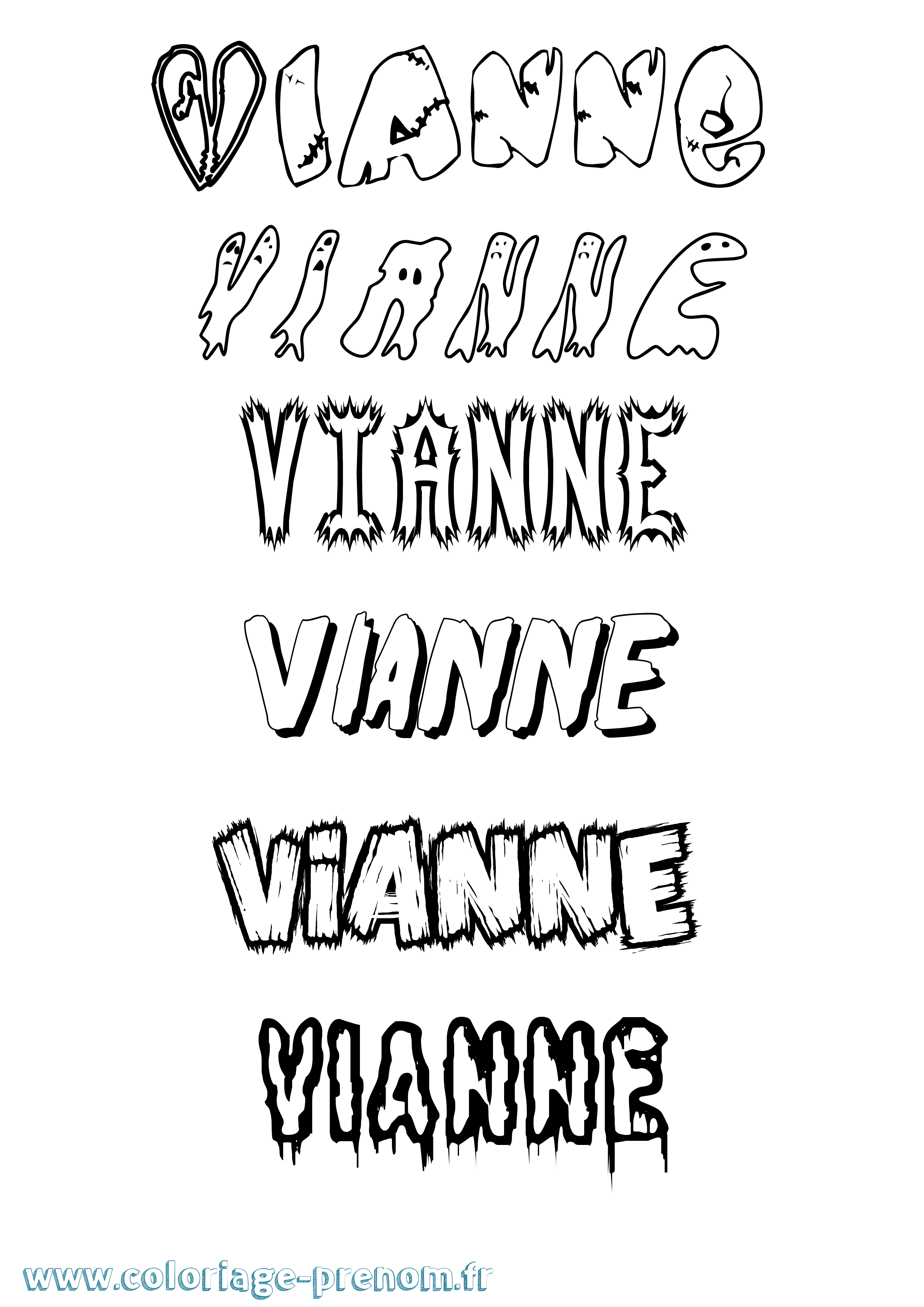 Coloriage Vianne Frisson Coloriage prénom Vianne Frisson