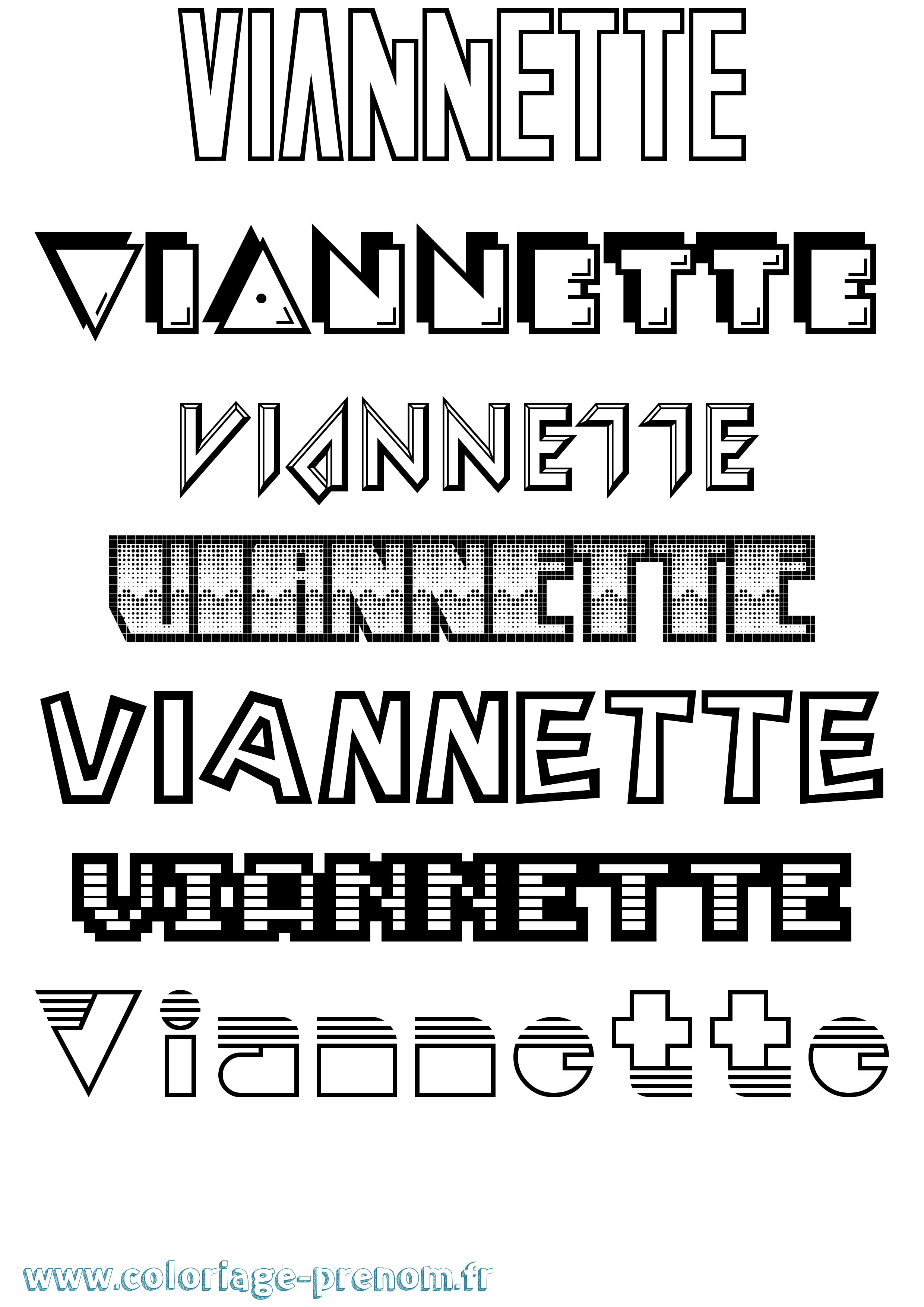 Coloriage Viannette Jeux Vidéos Coloriage prénom Viannette Jeux Vidéos