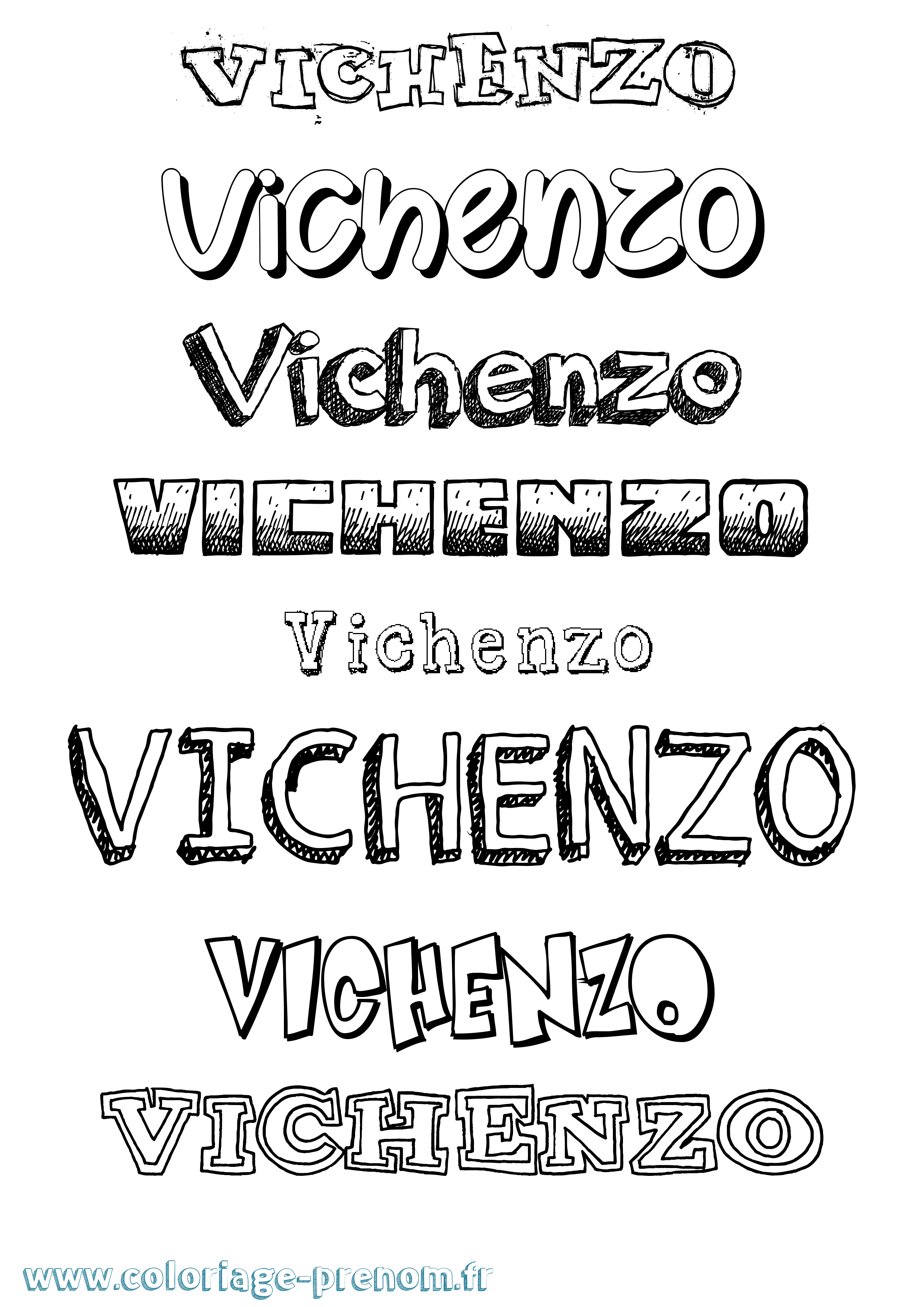 Coloriage Vichenzo Dessiné Coloriage prénom Vichenzo Dessiné