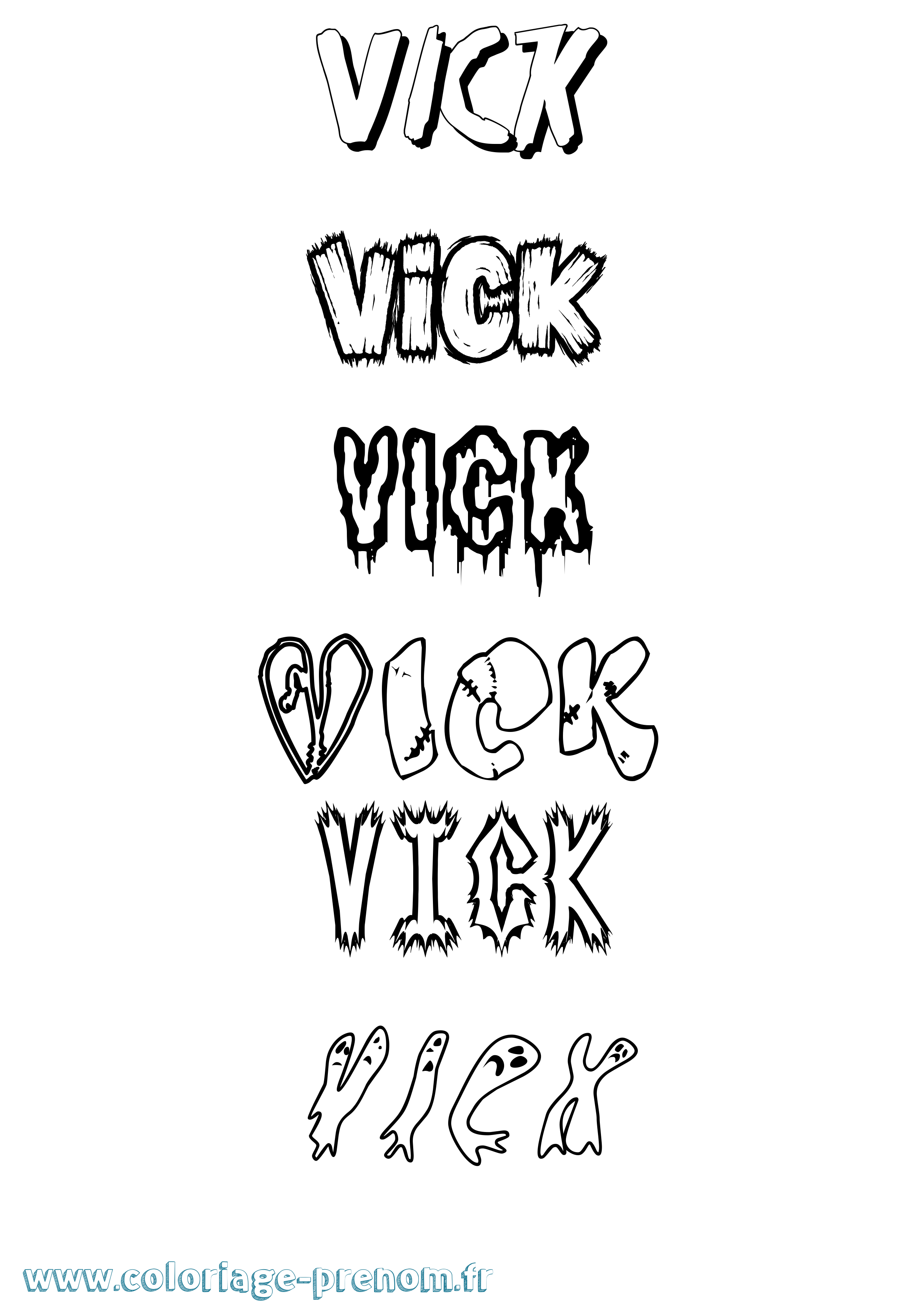 Coloriage Vick Frisson Coloriage prénom Vick Frisson