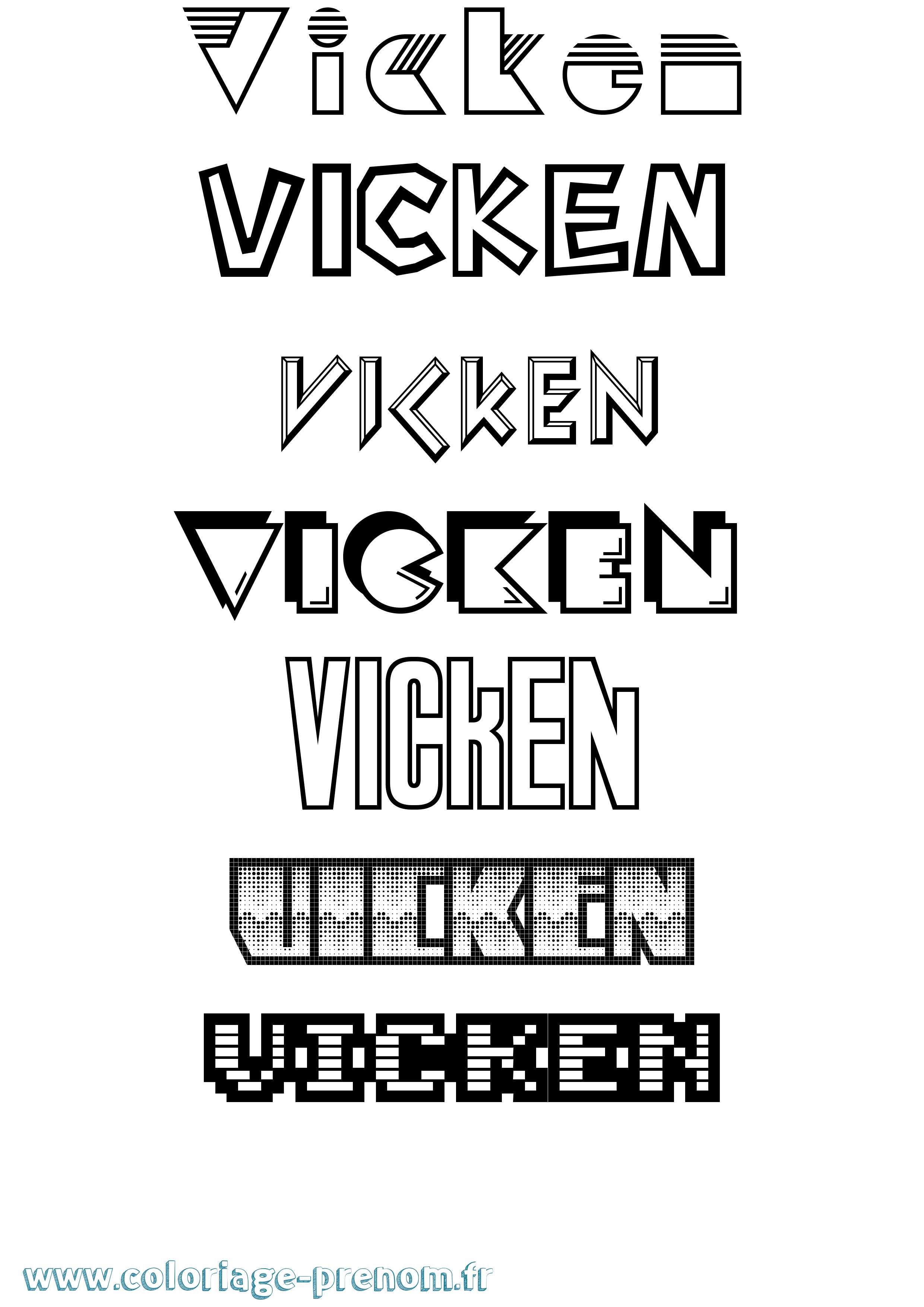 Coloriage Vicken Jeux Vidéos Coloriage prénom Vicken Jeux Vidéos