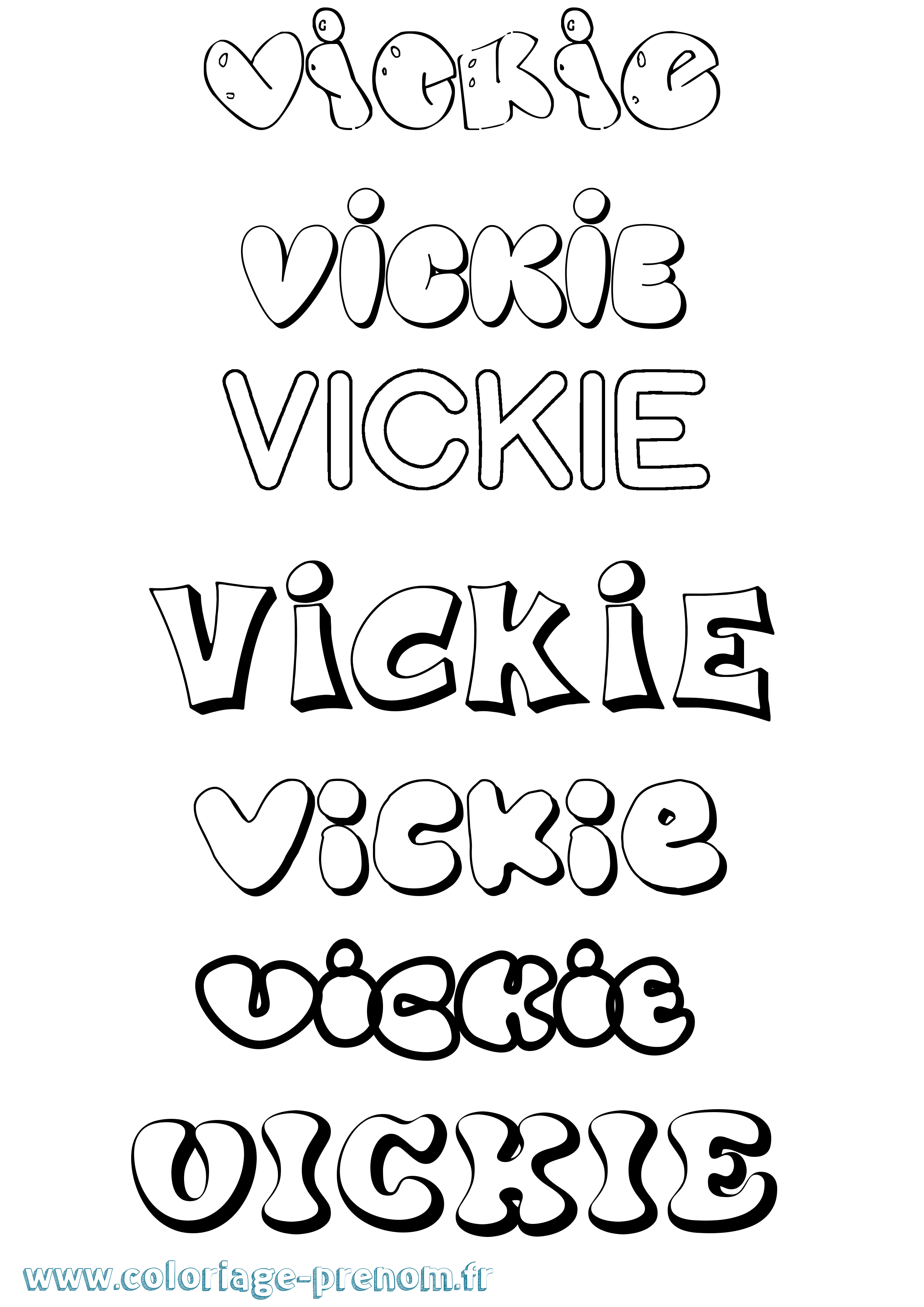 Coloriage Vickie Bubble Coloriage prénom Vickie Bubble