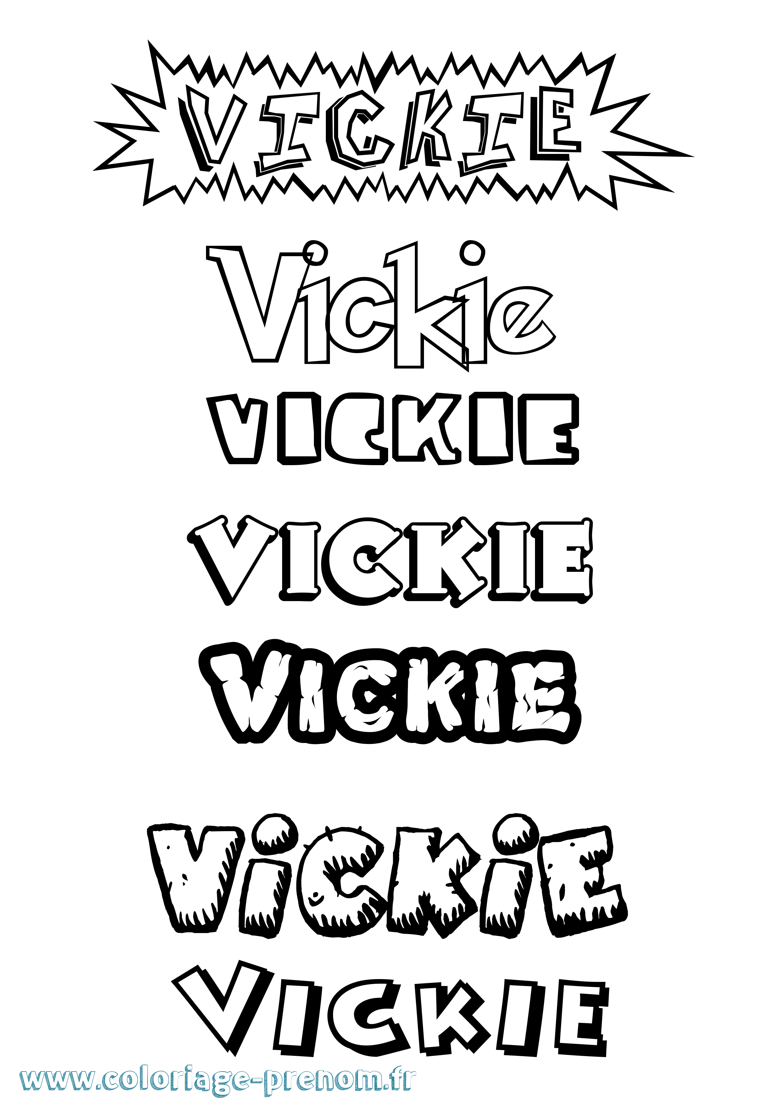 Coloriage Vickie Dessin Animé Coloriage prénom Vickie Dessin Animé