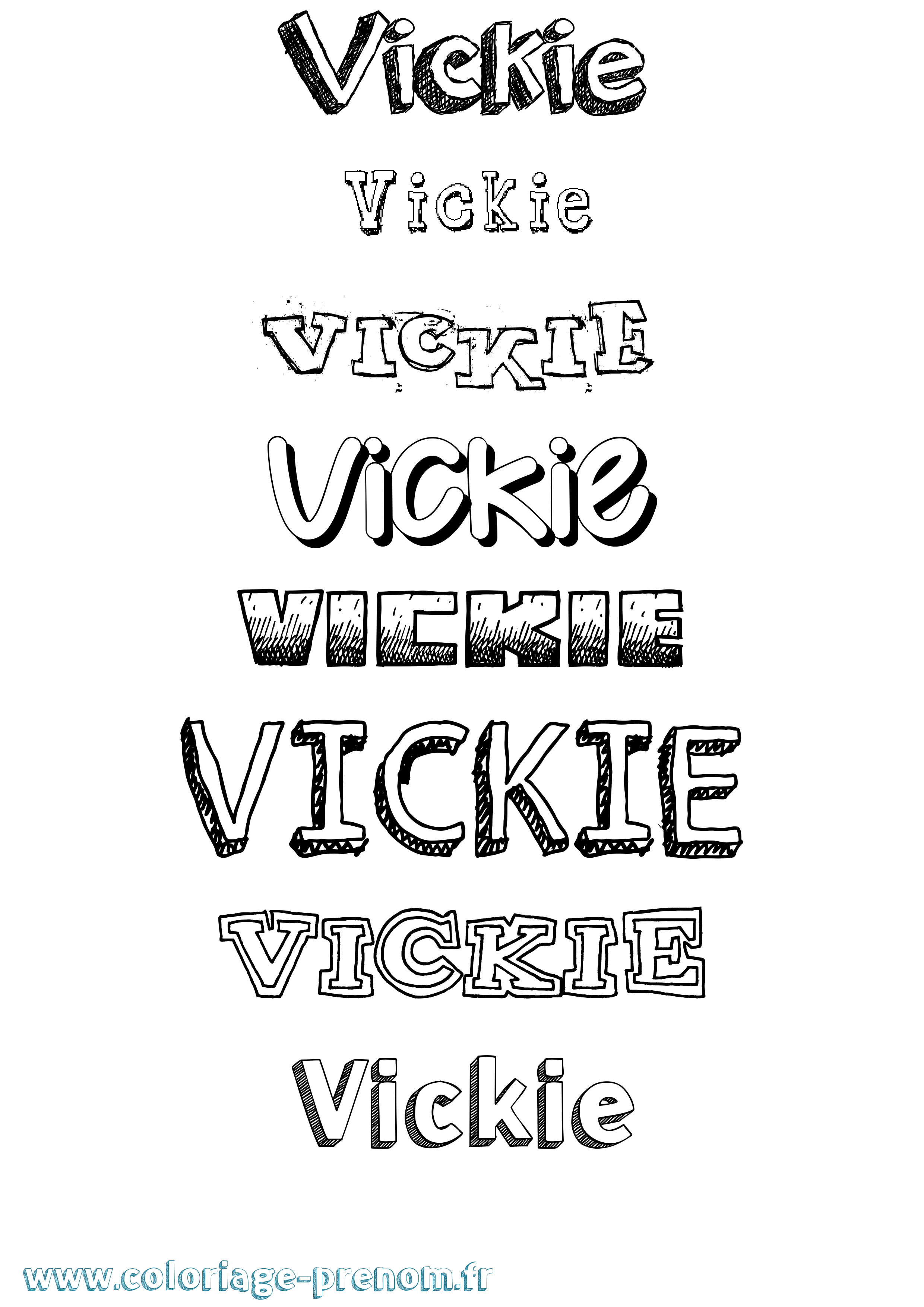 Coloriage Vickie Dessiné Coloriage prénom Vickie Dessiné