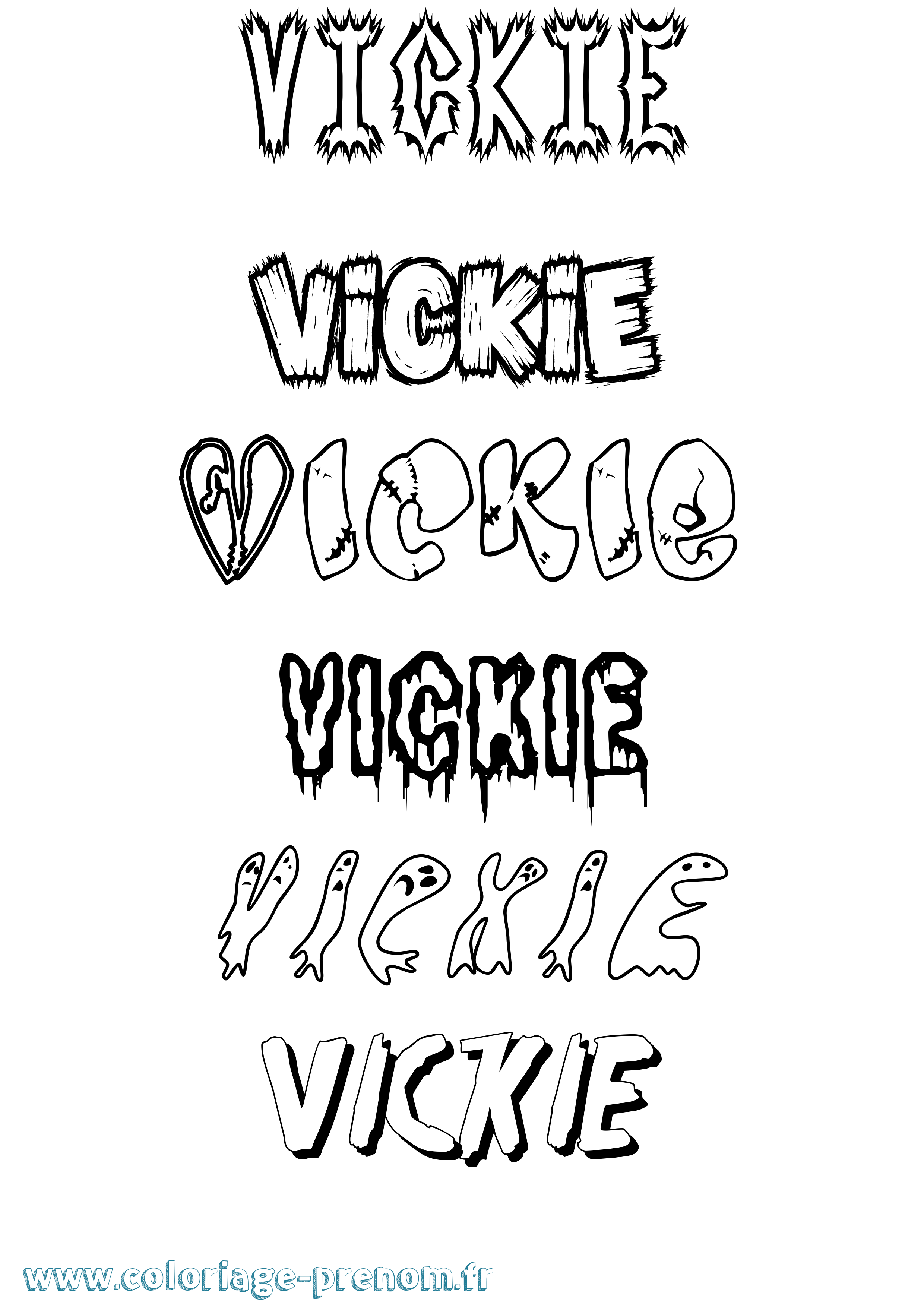 Coloriage Vickie Frisson Coloriage prénom Vickie Frisson