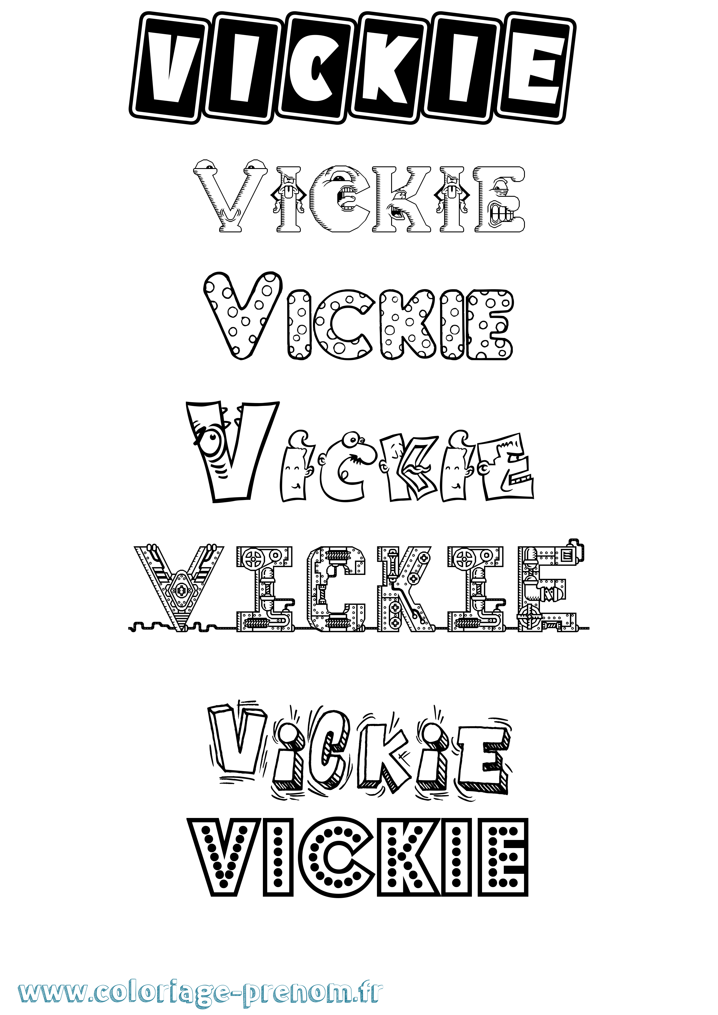 Coloriage Vickie Fun Coloriage prénom Vickie Fun