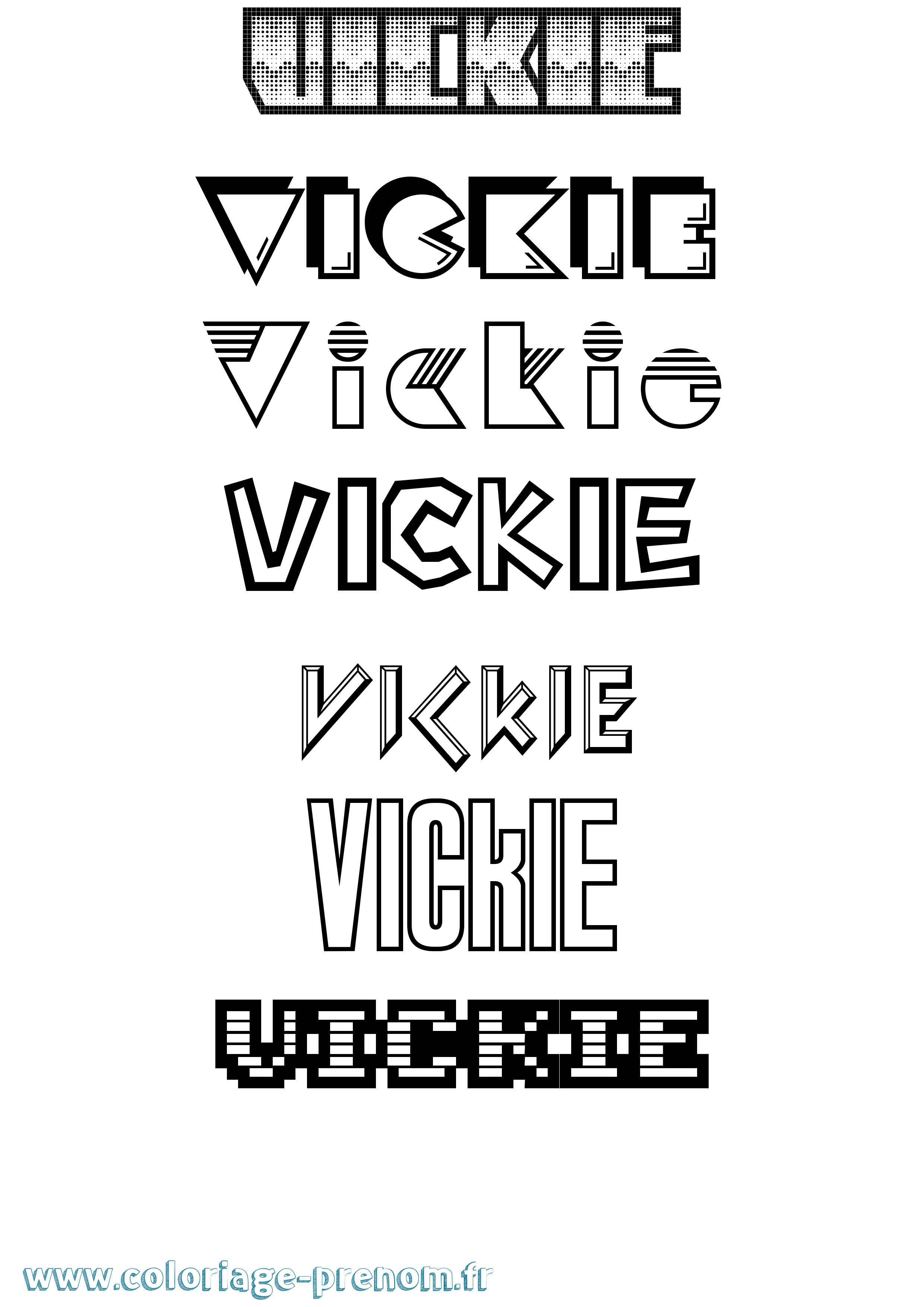 Coloriage Vickie Jeux Vidéos Coloriage prénom Vickie Jeux Vidéos