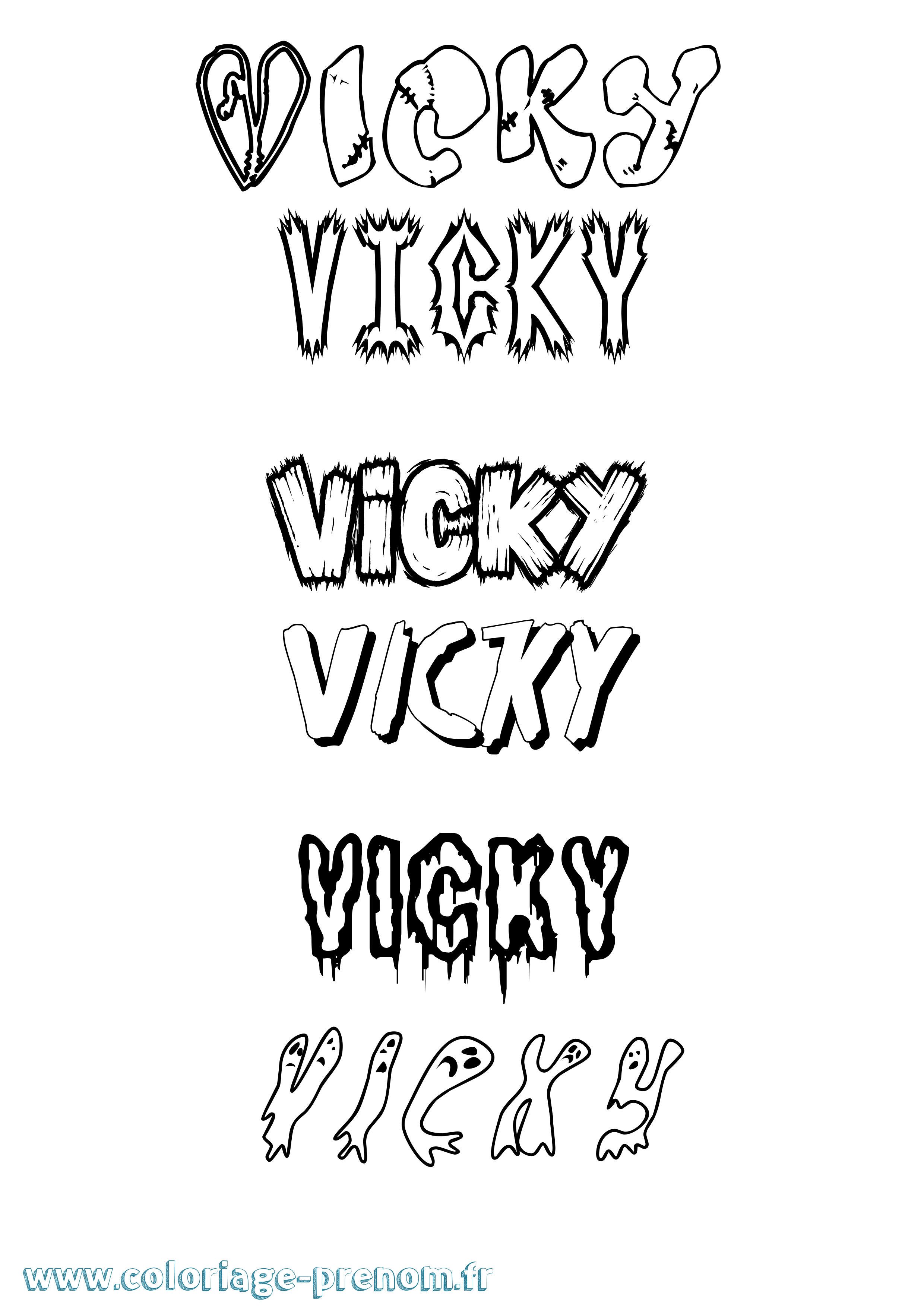 Coloriage Vicky Frisson Coloriage prénom Vicky Frisson