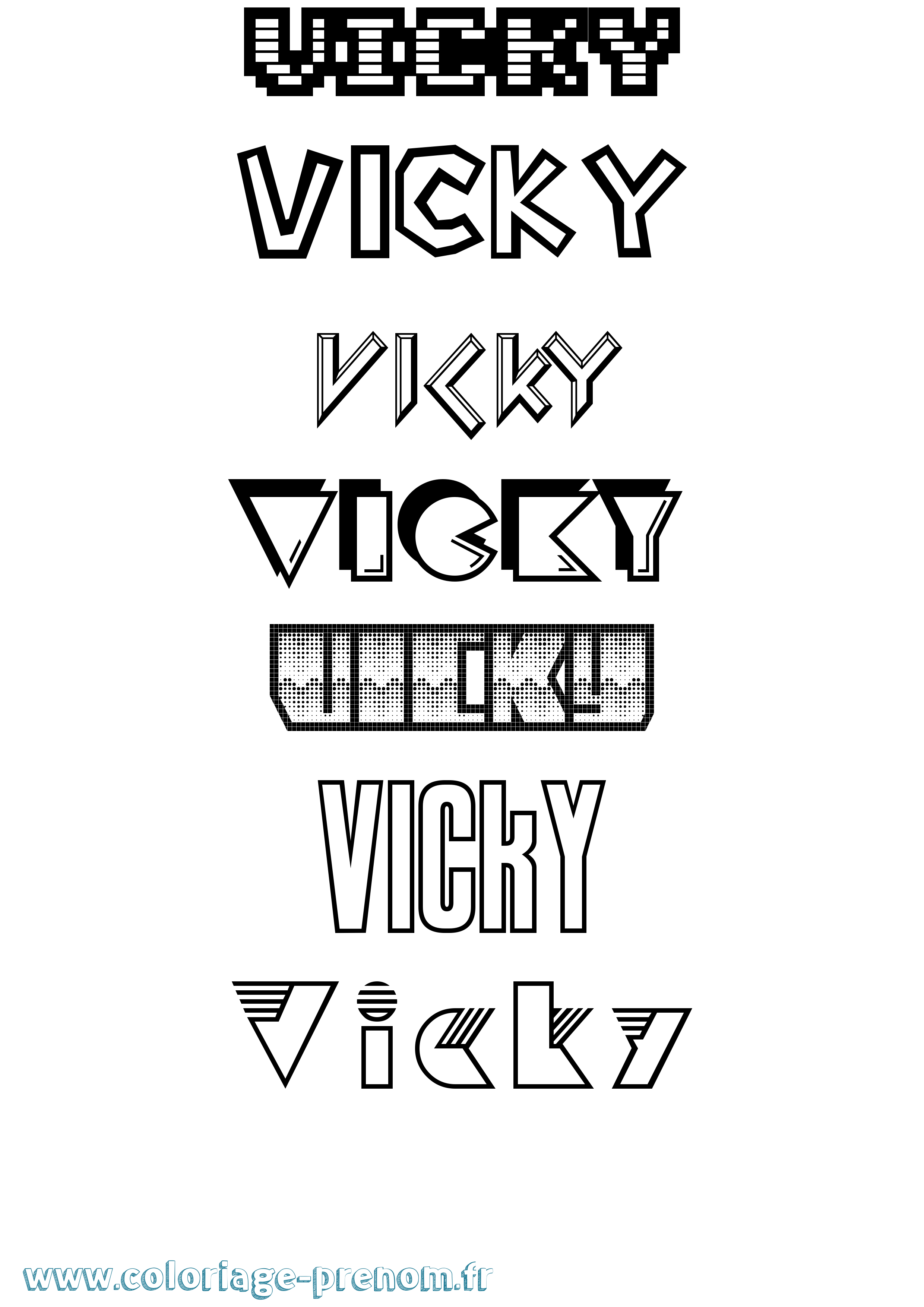 Coloriage Vicky Jeux Vidéos Coloriage prénom Vicky Jeux Vidéos