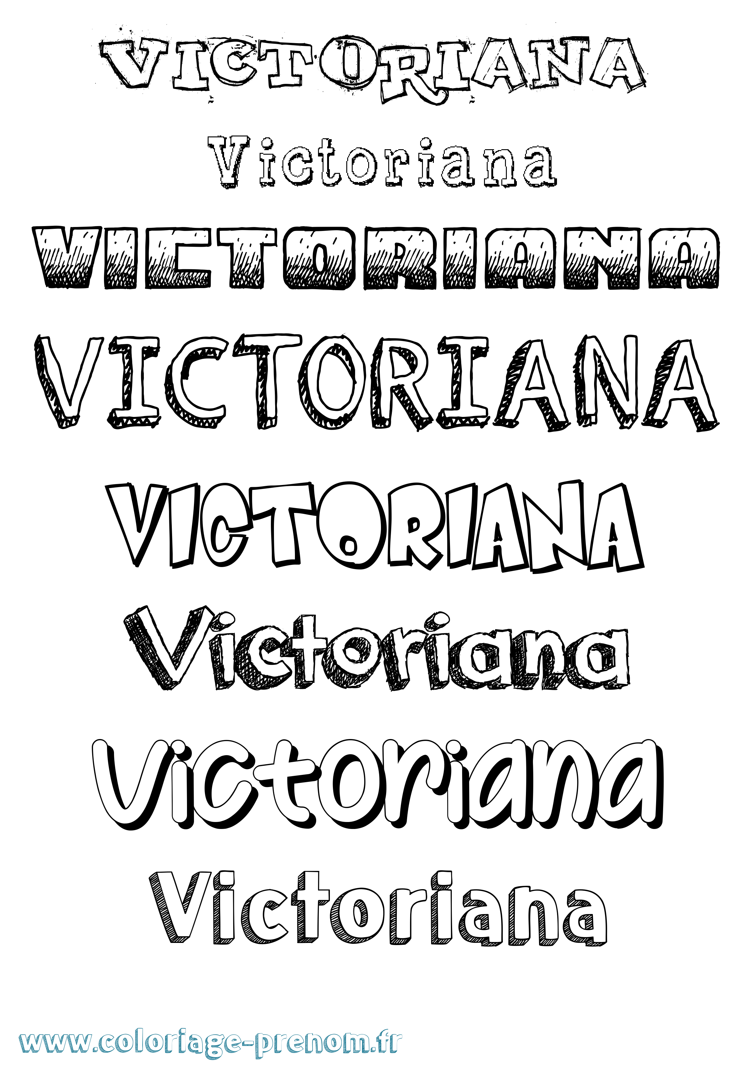 Coloriage Victoriana Dessiné Coloriage prénom Victoriana Dessiné