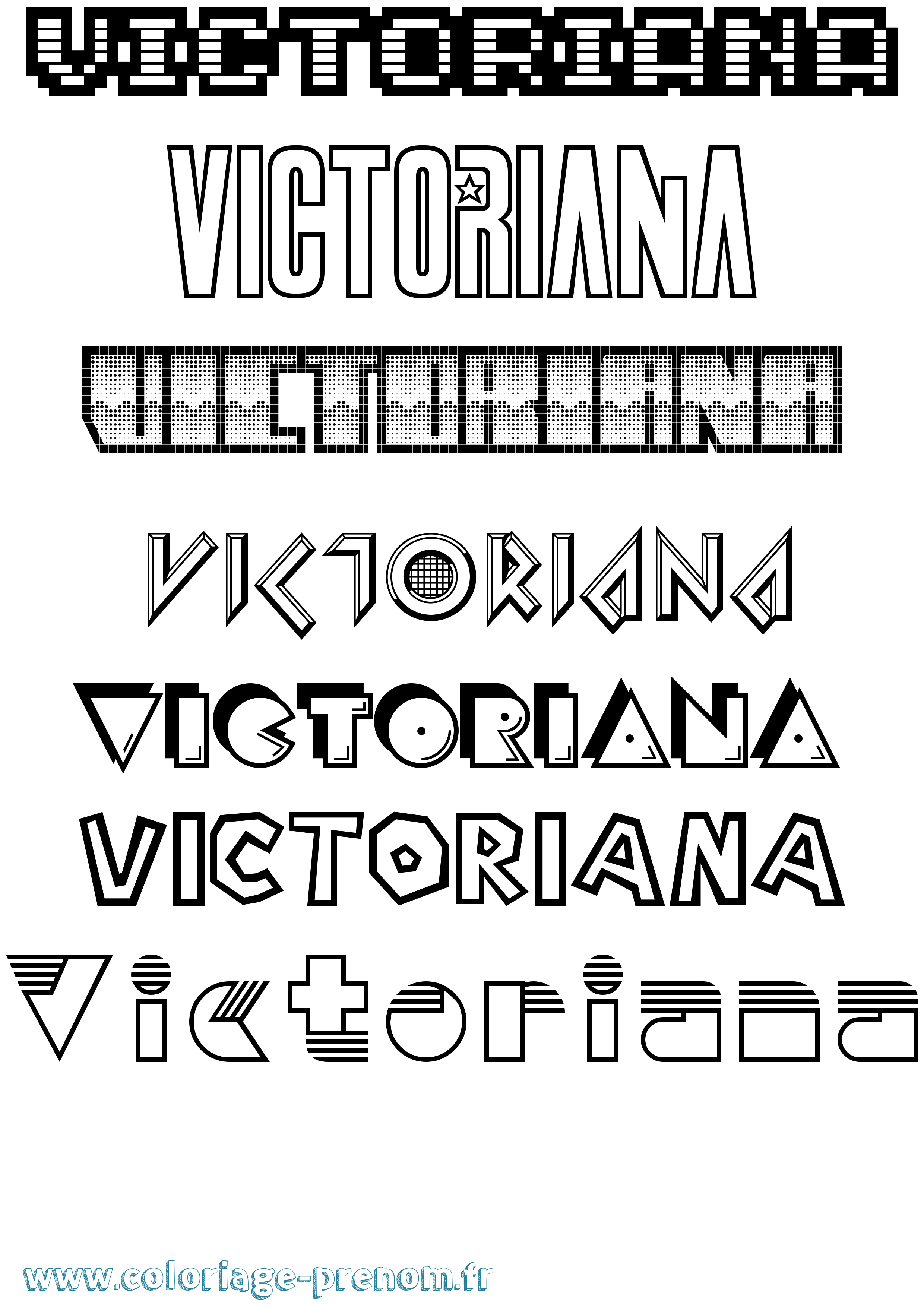 Coloriage Victoriana Jeux Vidéos Coloriage prénom Victoriana Jeux Vidéos