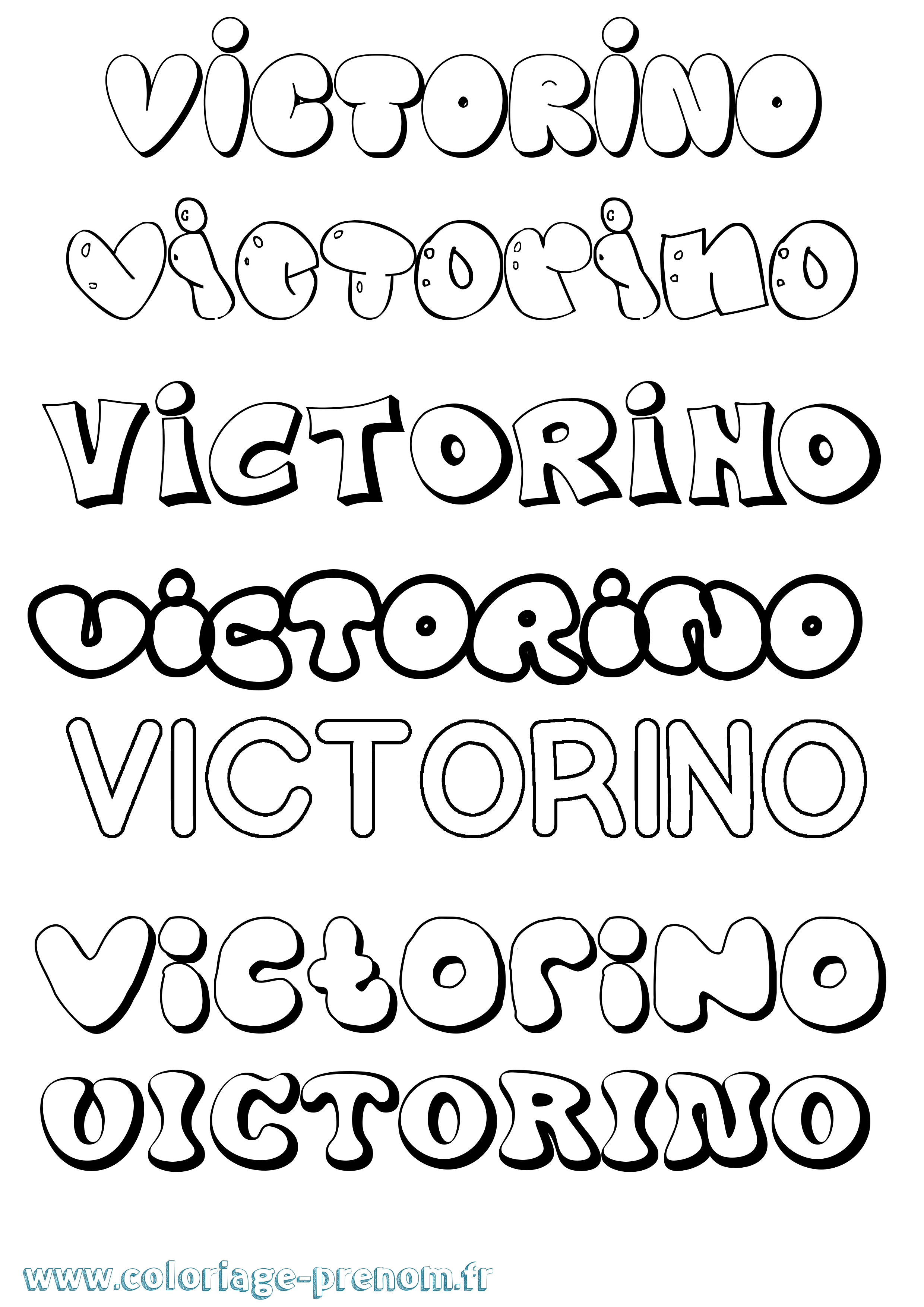 Coloriage Victorino Bubble Coloriage prénom Victorino Bubble