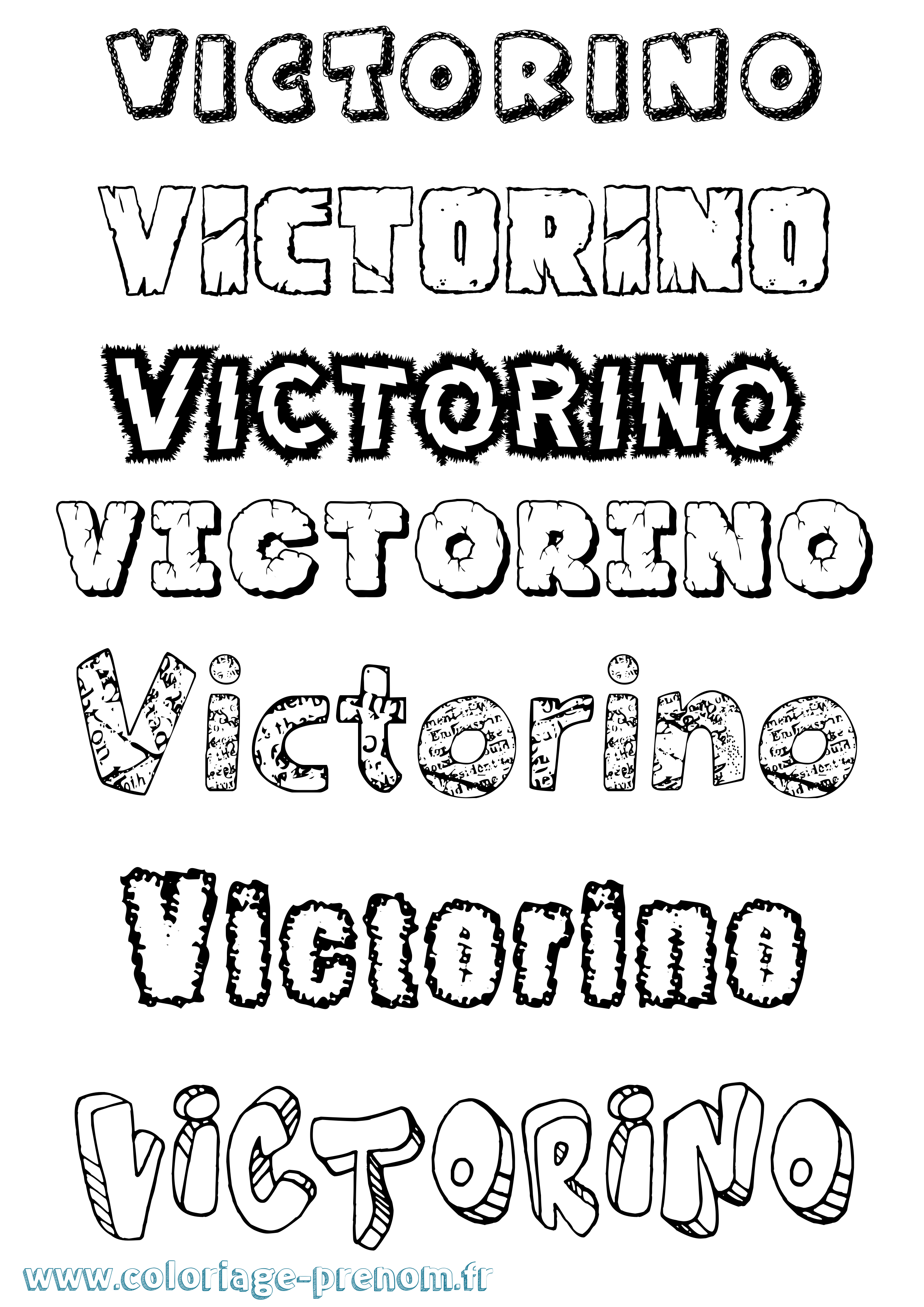 Coloriage Victorino Destructuré Coloriage prénom Victorino Destructuré