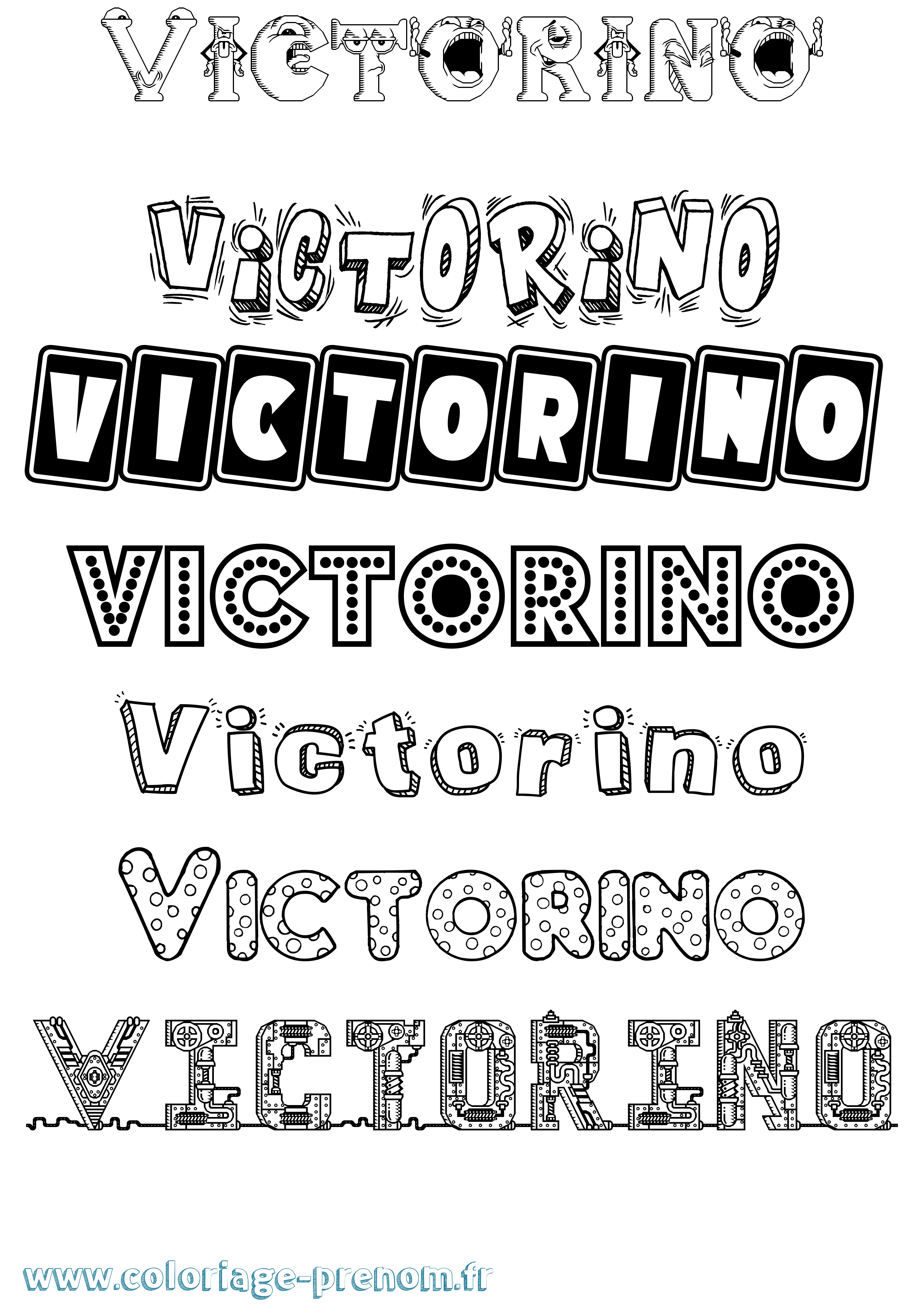 Coloriage Victorino Fun Coloriage prénom Victorino Fun