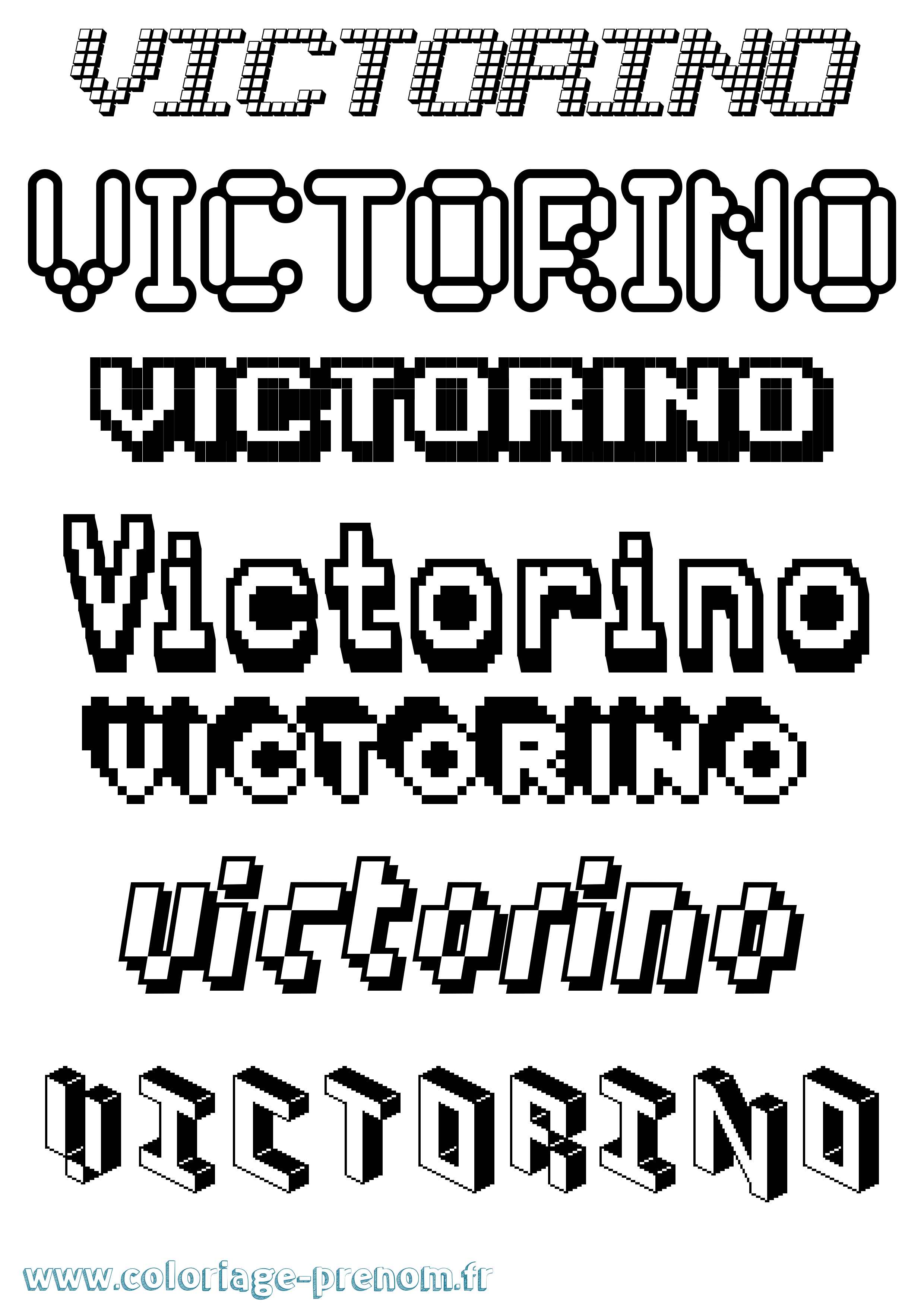 Coloriage Victorino Pixel Coloriage prénom Victorino Pixel