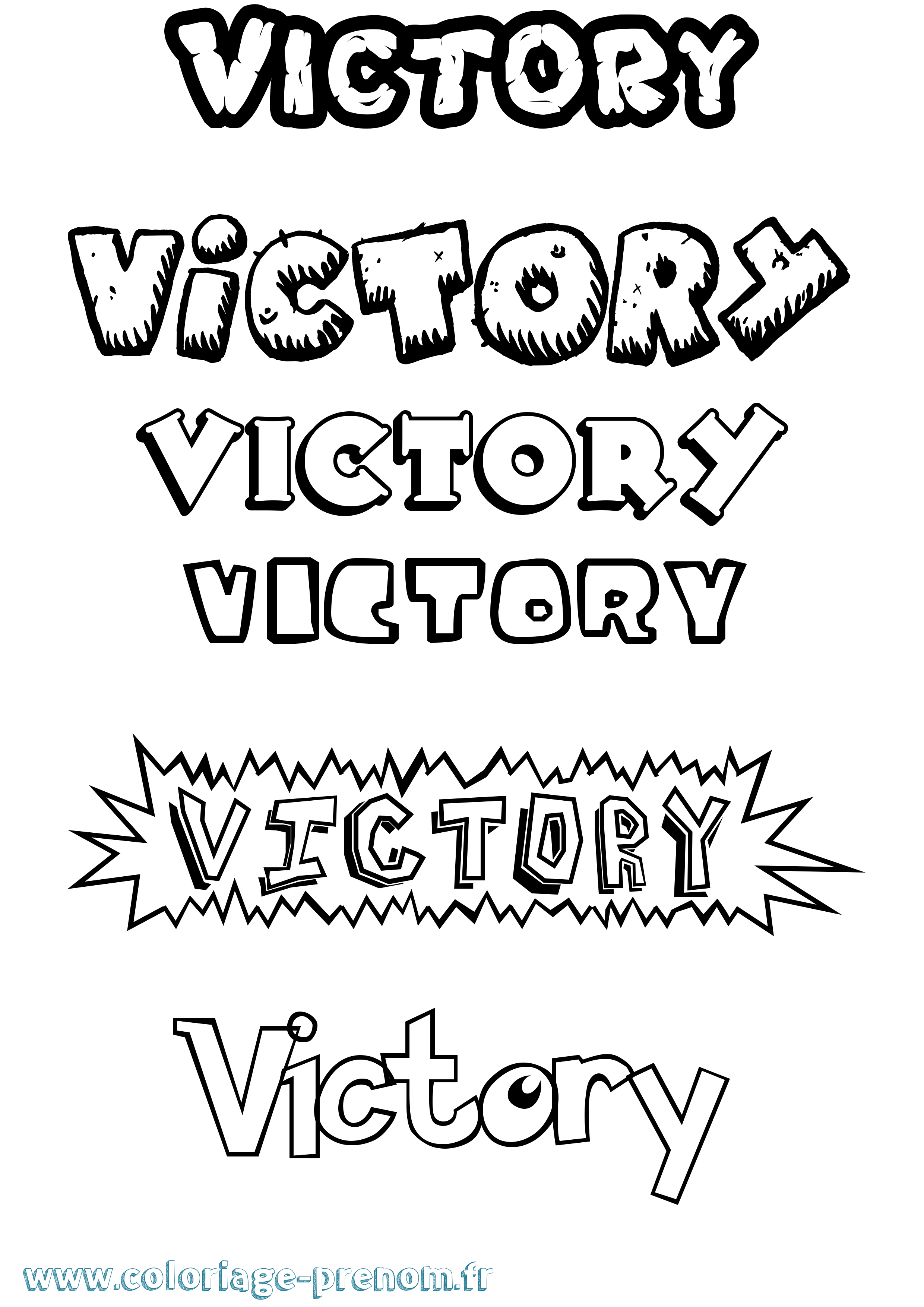Coloriage Victory Dessin Animé Coloriage prénom Victory Dessin Animé