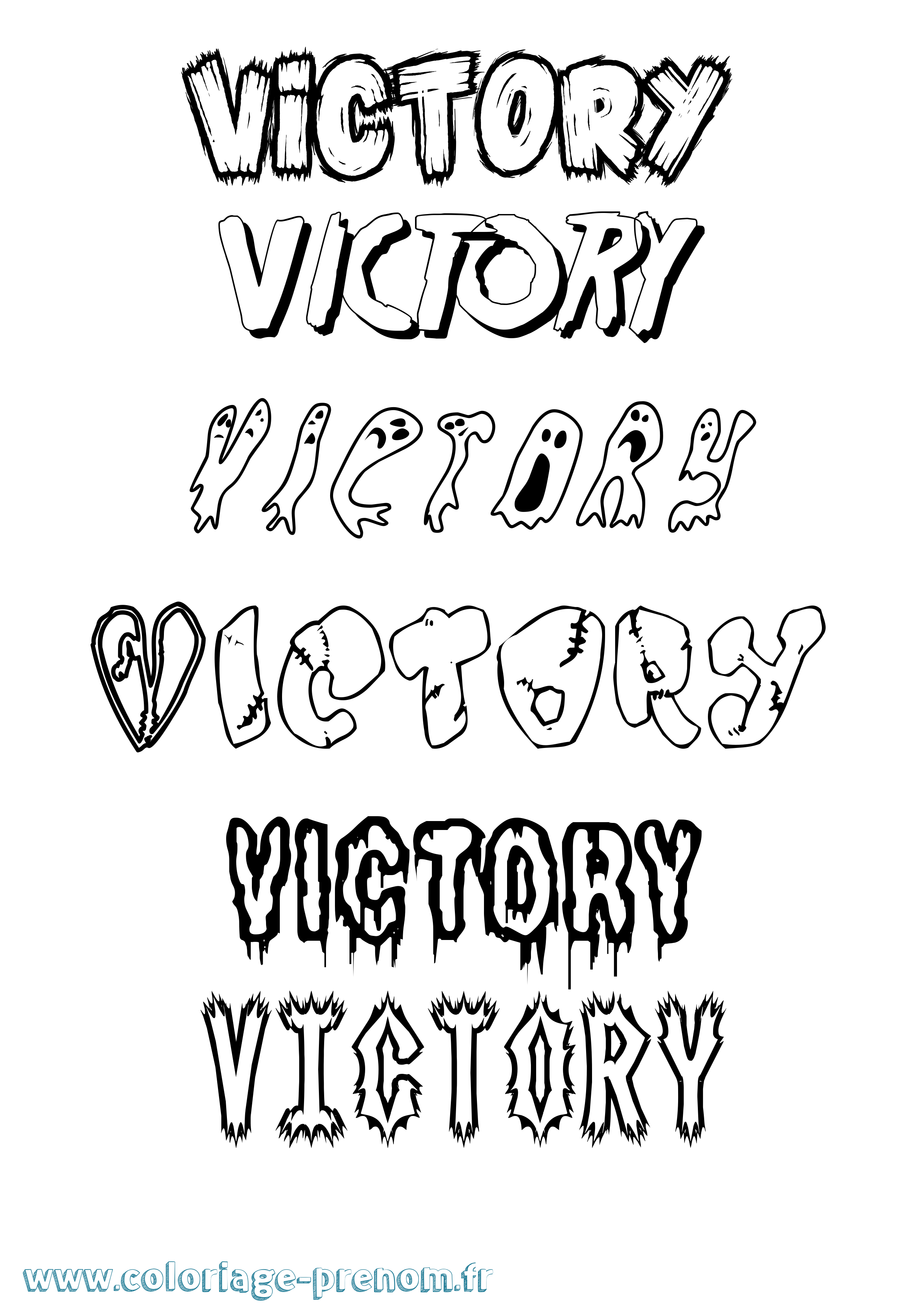 Coloriage Victory Frisson Coloriage prénom Victory Frisson