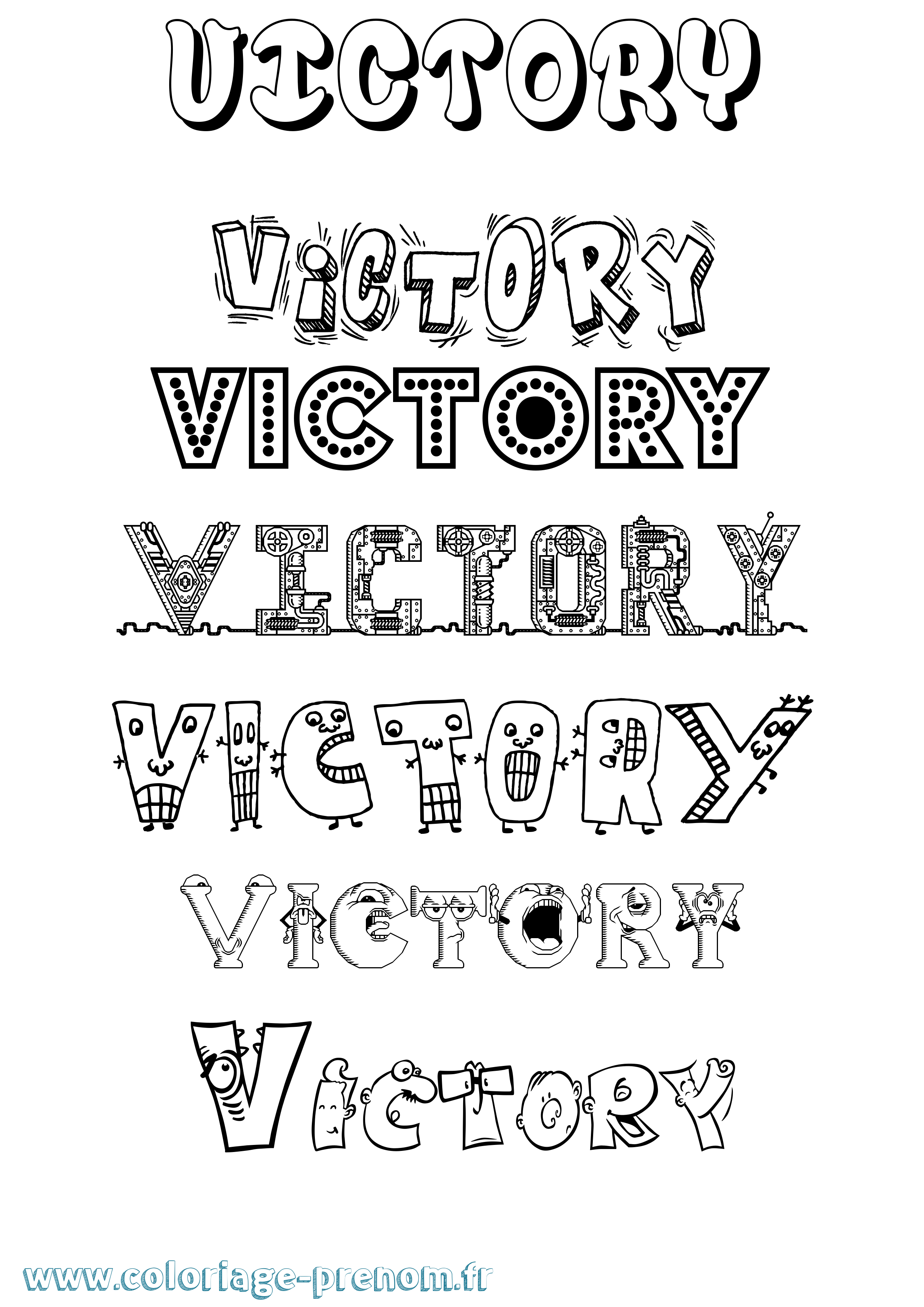 Coloriage Victory Fun Coloriage prénom Victory Fun