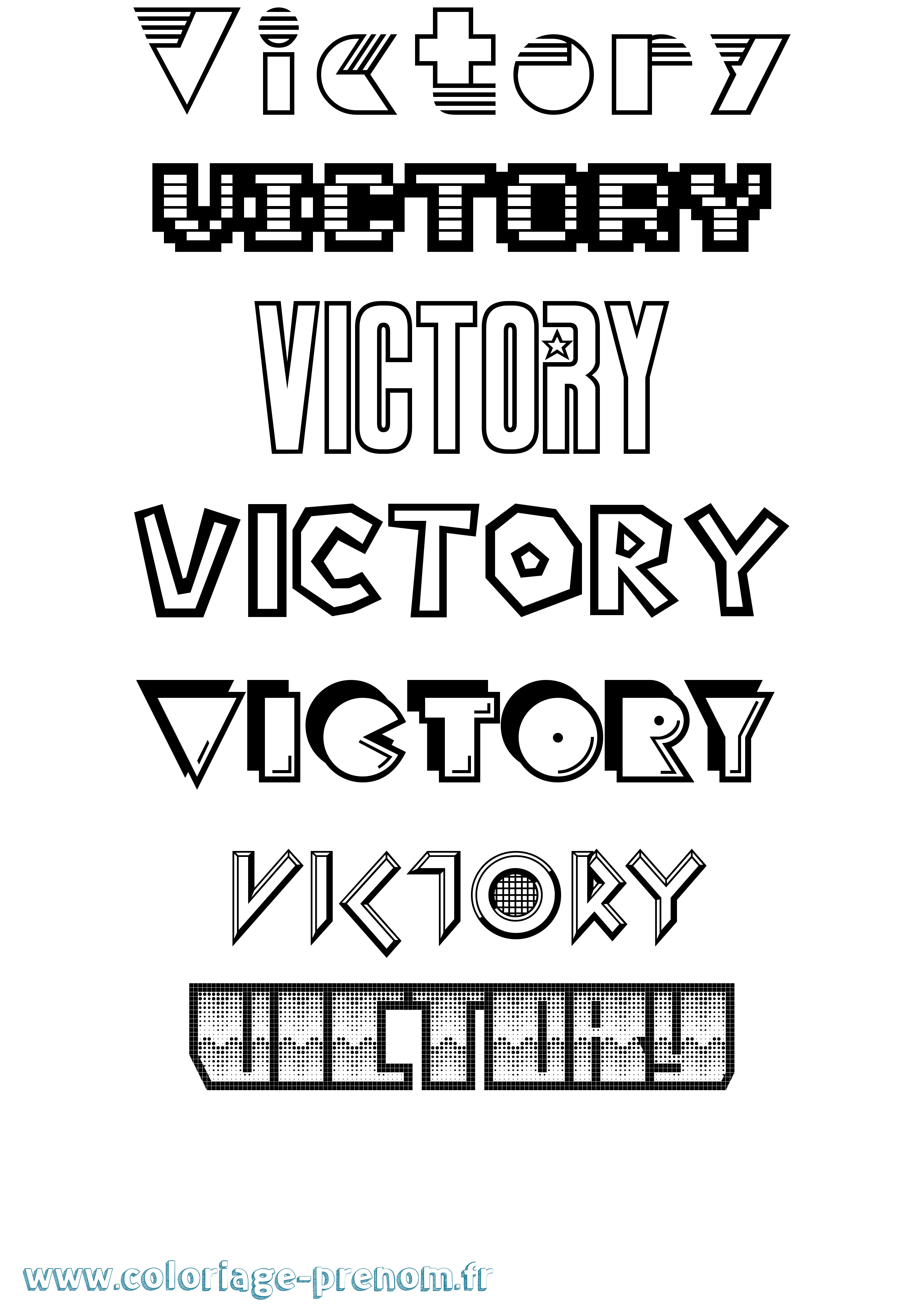Coloriage Victory Jeux Vidéos Coloriage prénom Victory Jeux Vidéos
