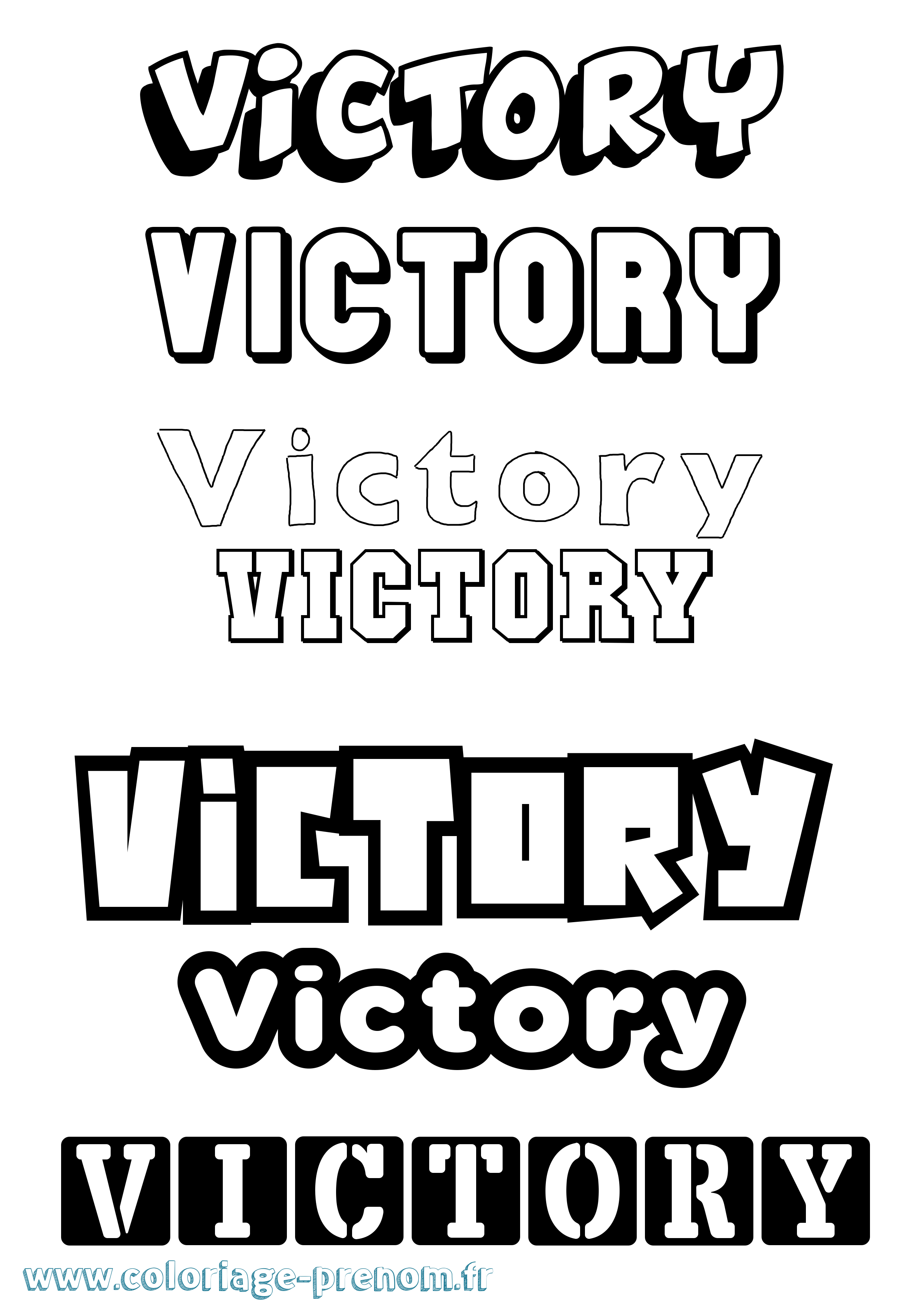 Coloriage Victory Simple Coloriage prénom Victory Simple