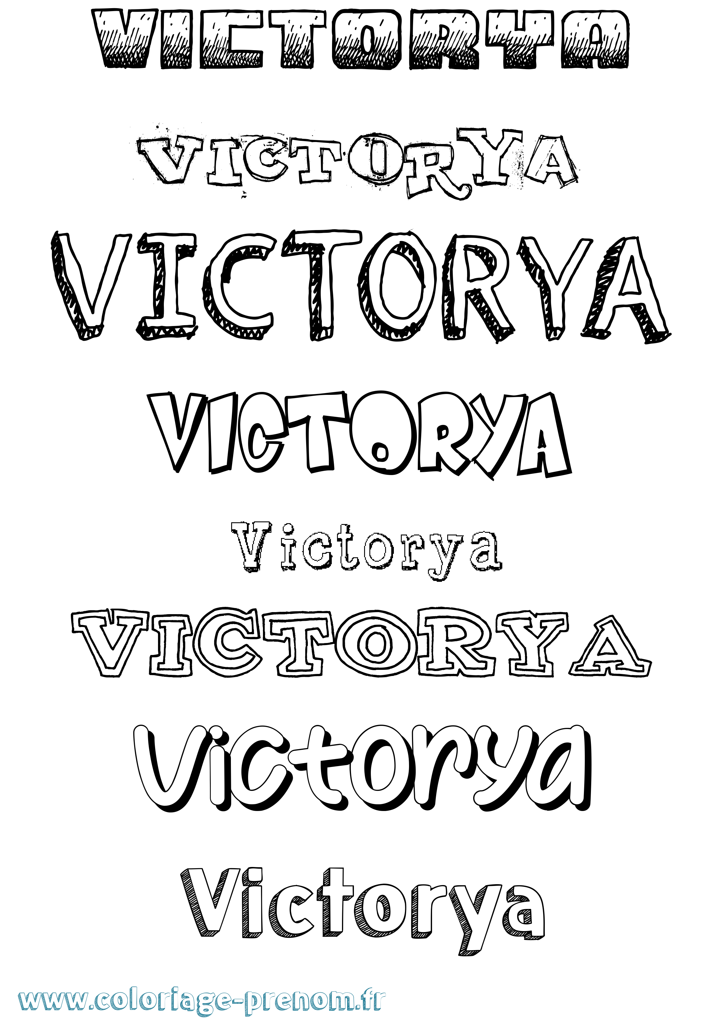 Coloriage Victorya Dessiné Coloriage prénom Victorya Dessiné