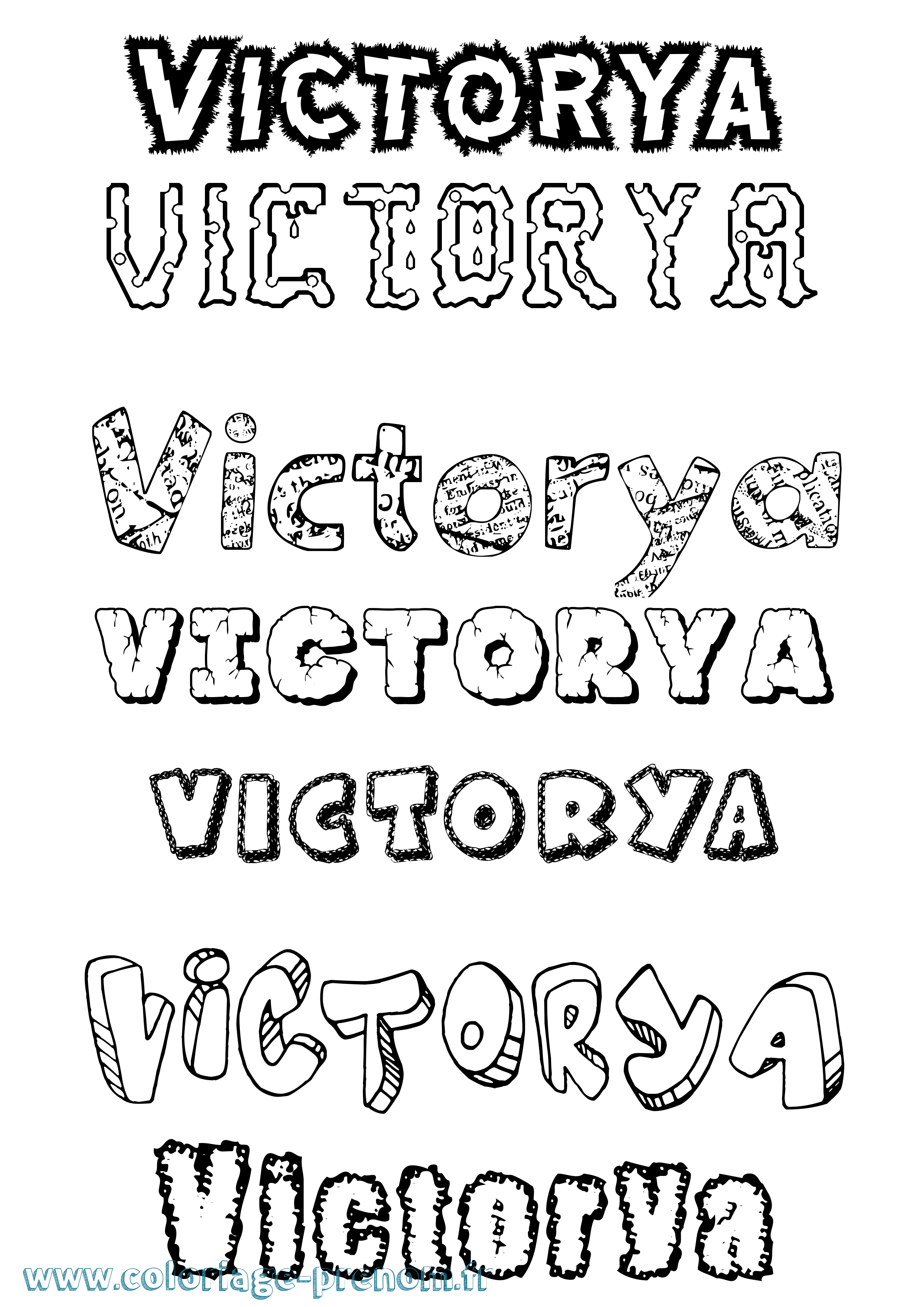 Coloriage Victorya Destructuré Coloriage prénom Victorya Destructuré