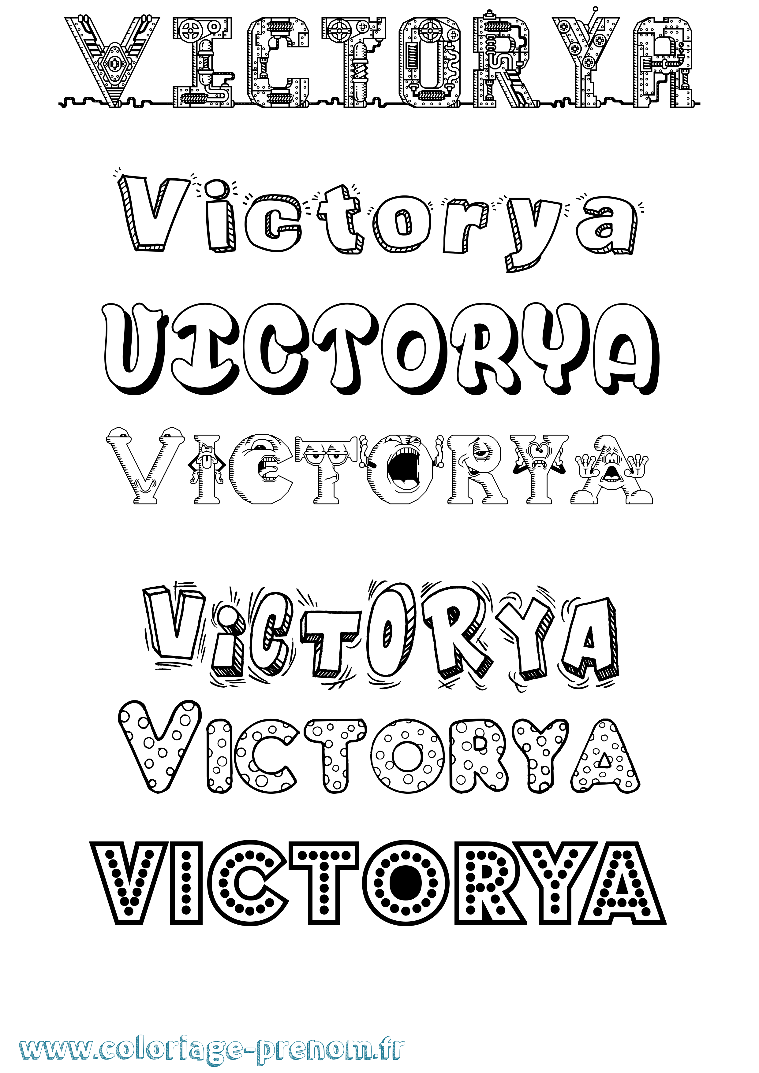 Coloriage Victorya Fun Coloriage prénom Victorya Fun