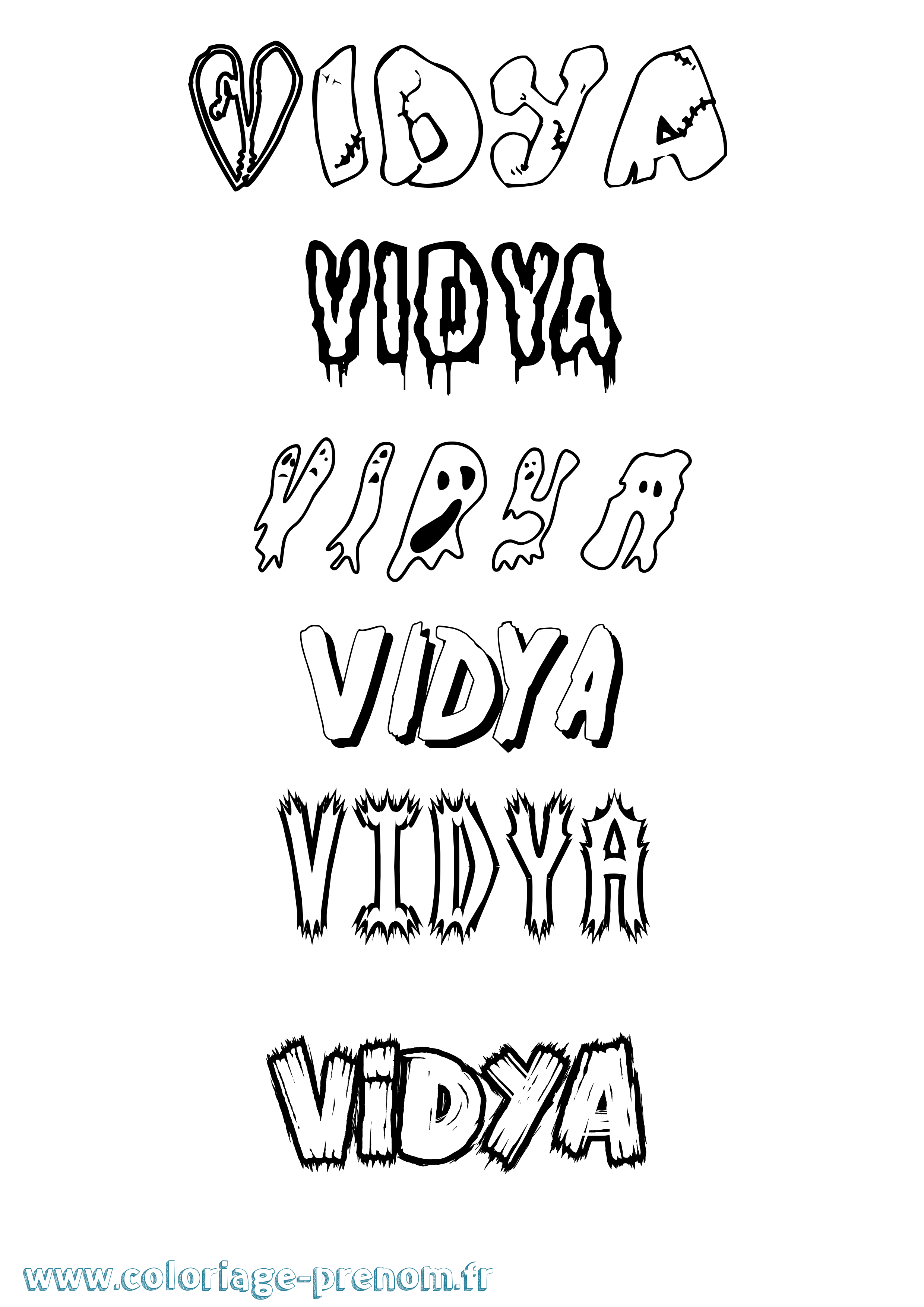 Coloriage Vidya Frisson Coloriage prénom Vidya Frisson