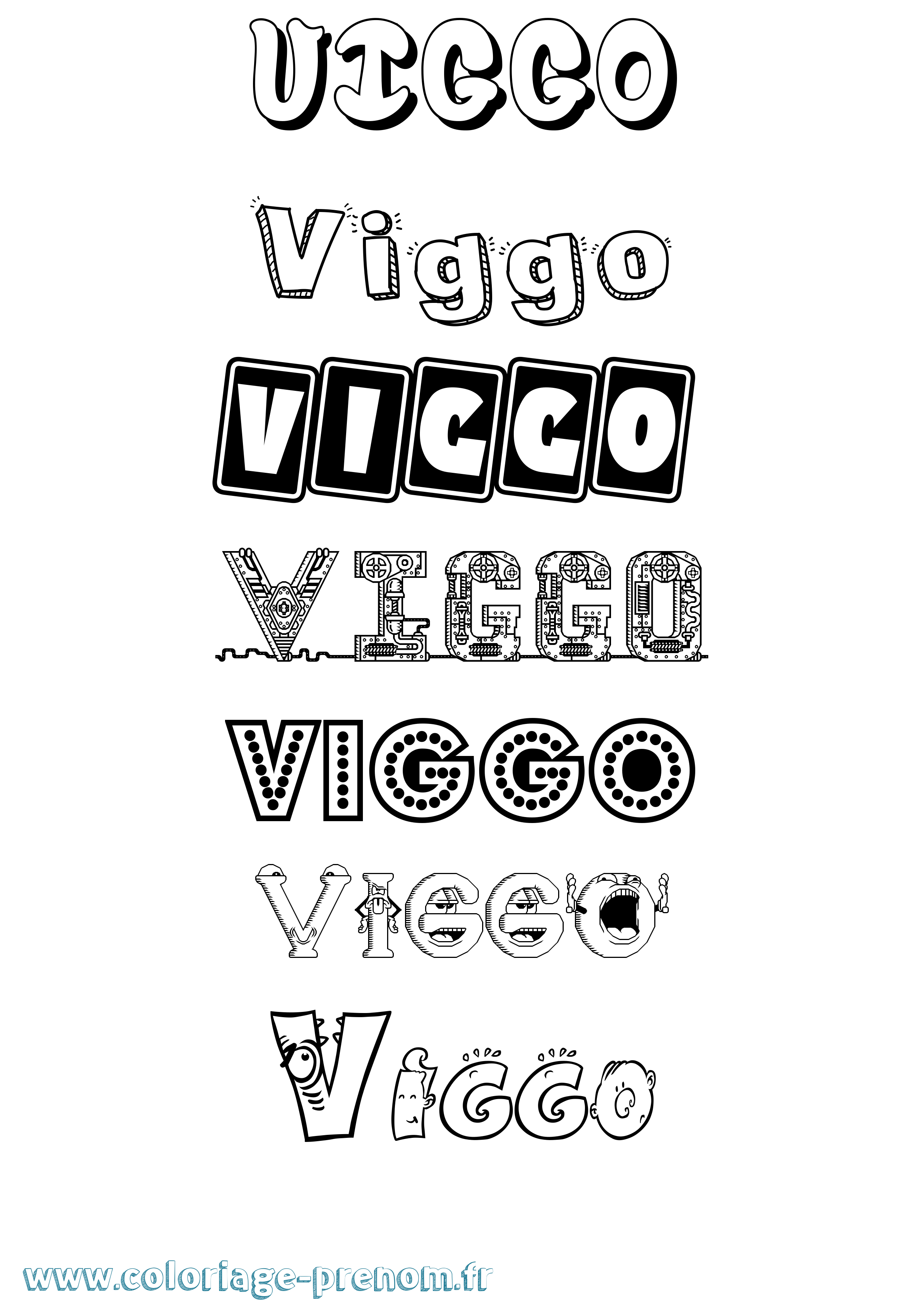Coloriage Viggo Fun Coloriage prénom Viggo Fun