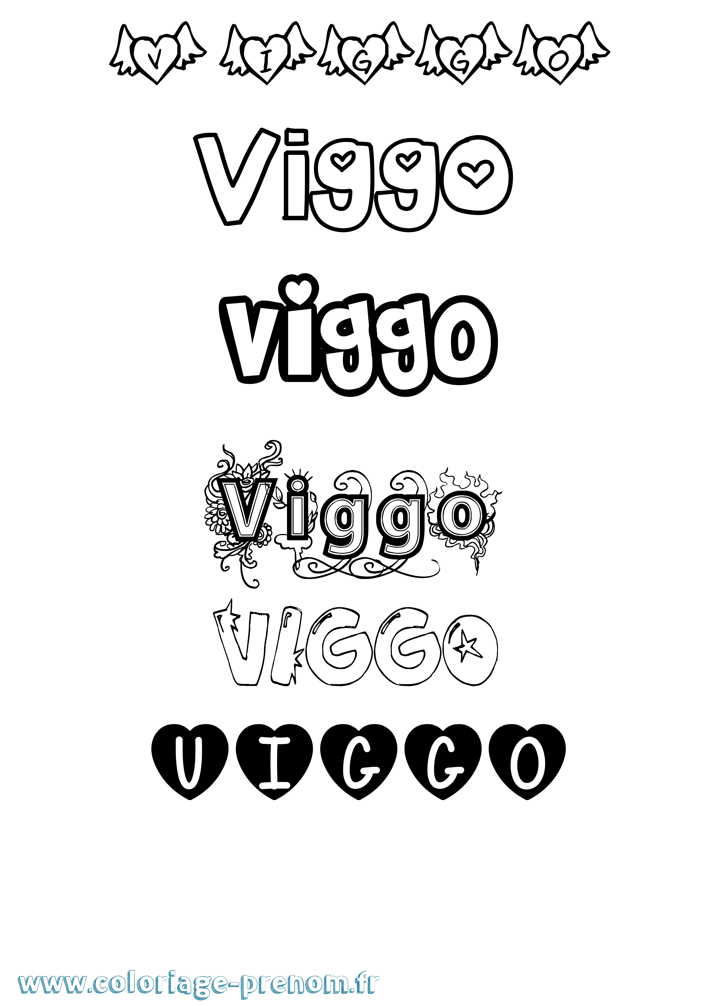 Coloriage Viggo Girly Coloriage prénom Viggo Girly