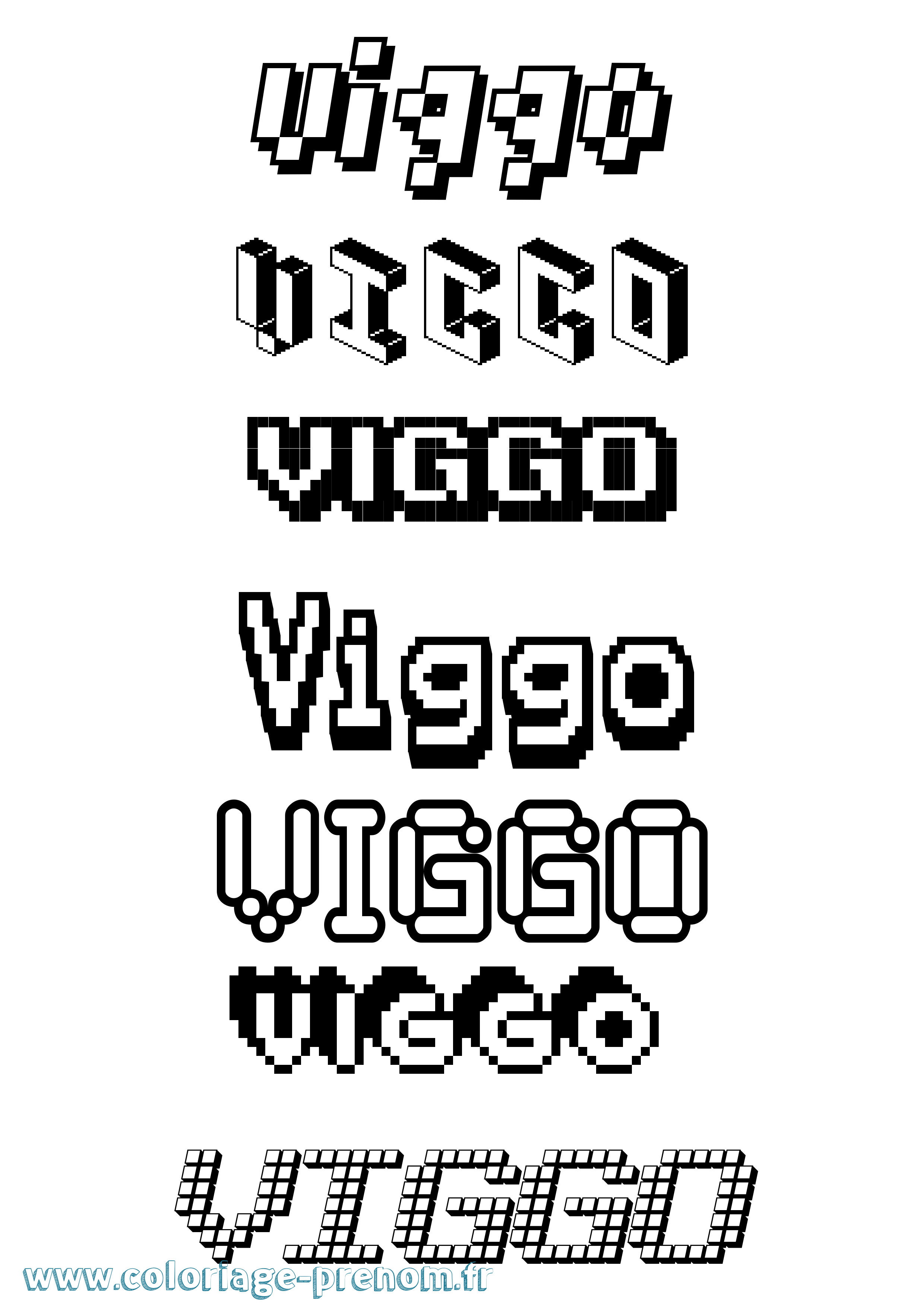 Coloriage Viggo Pixel Coloriage prénom Viggo Pixel