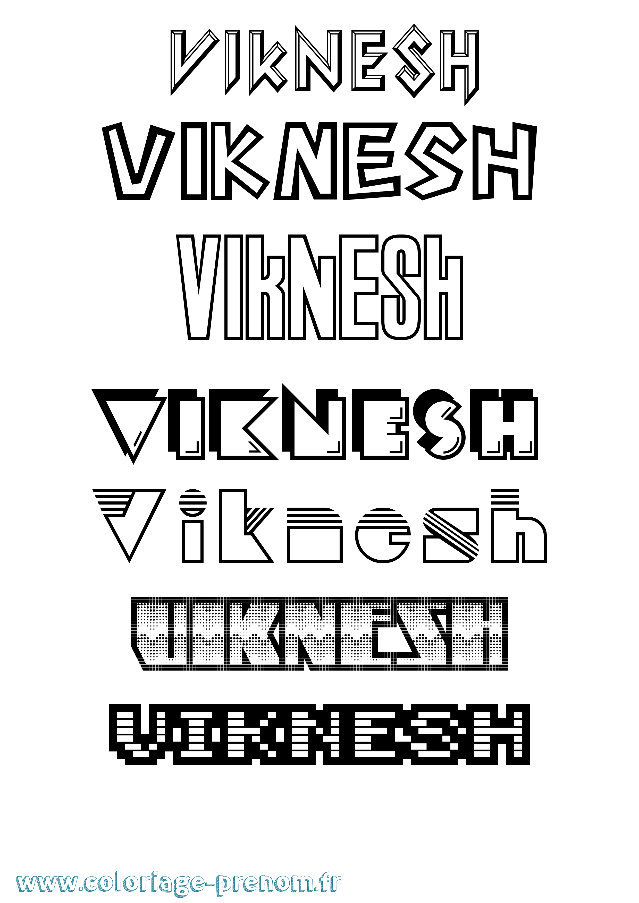Coloriage Viknesh Jeux Vidéos Coloriage prénom Viknesh Jeux Vidéos