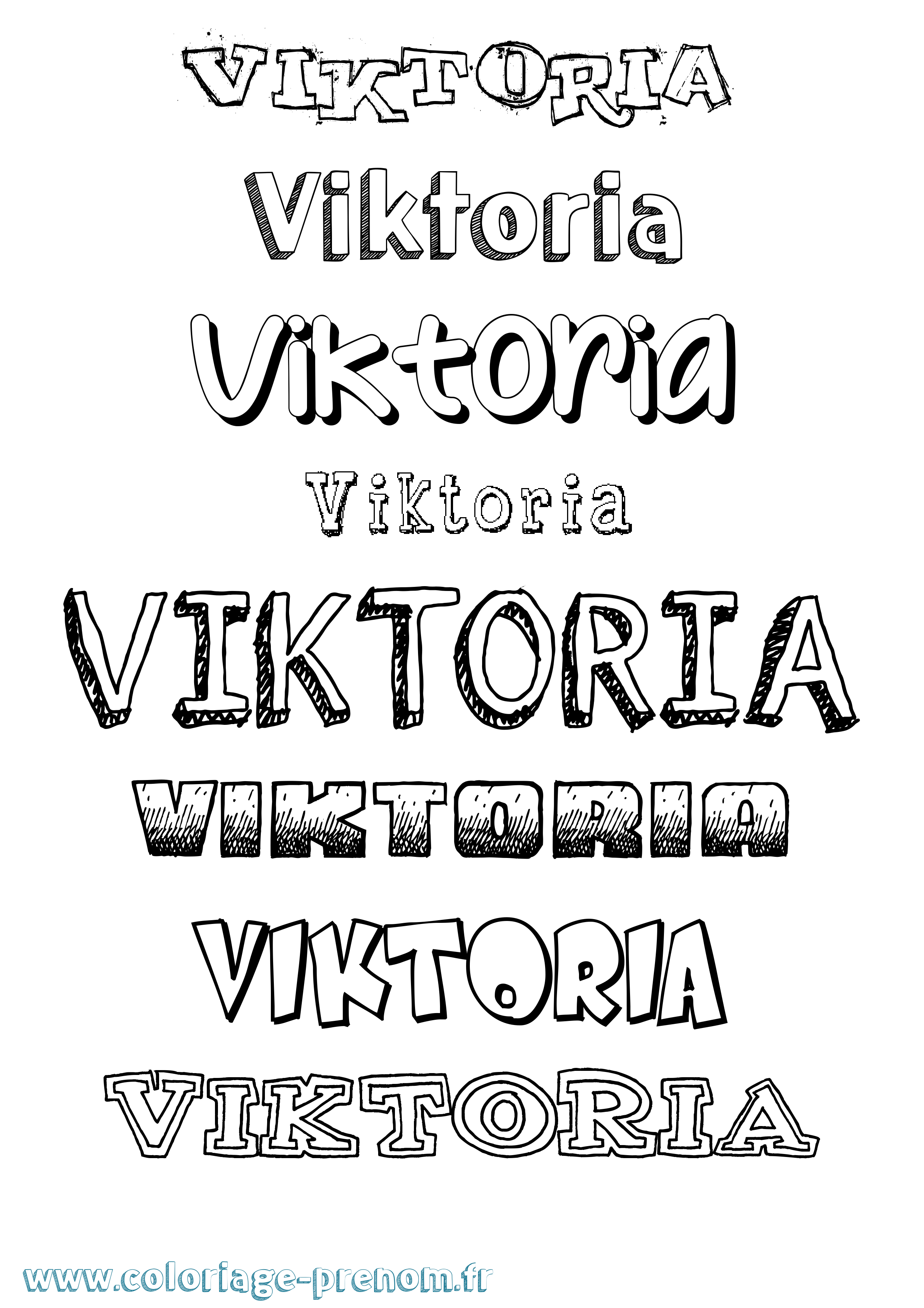 Coloriage Viktoria Dessiné Coloriage prénom Viktoria Dessiné