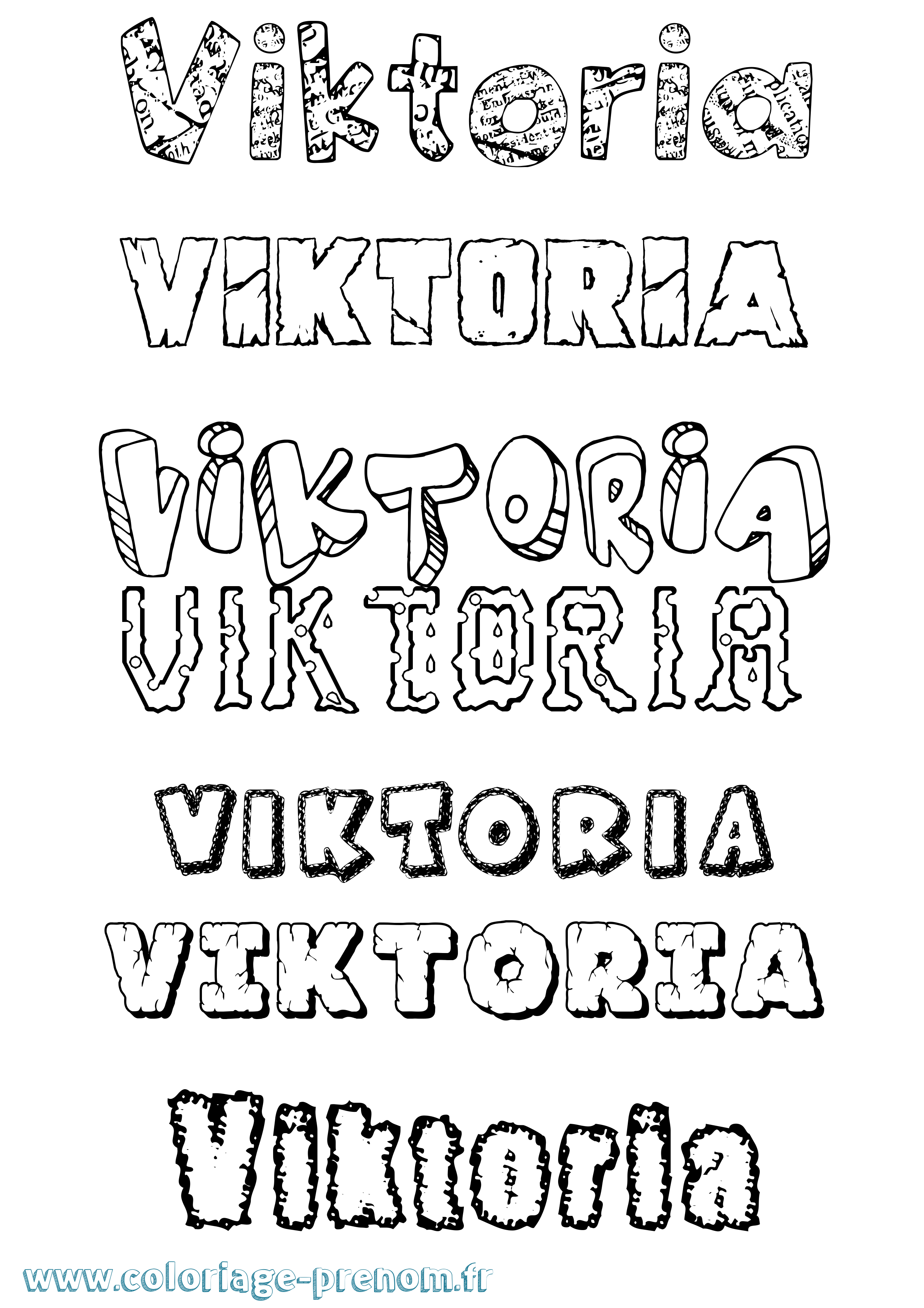 Coloriage Viktoria Destructuré Coloriage prénom Viktoria Destructuré