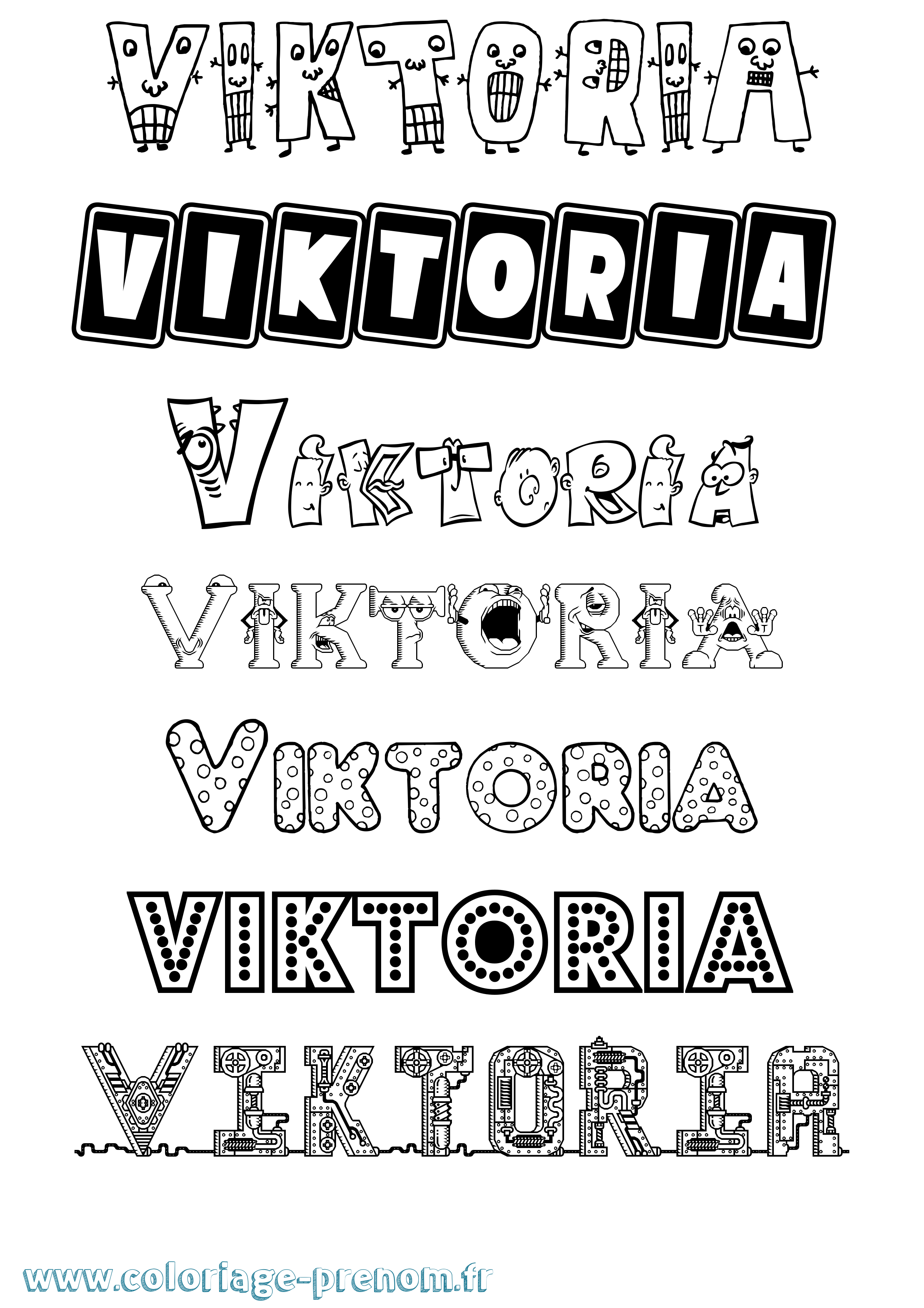 Coloriage Viktoria Fun Coloriage prénom Viktoria Fun