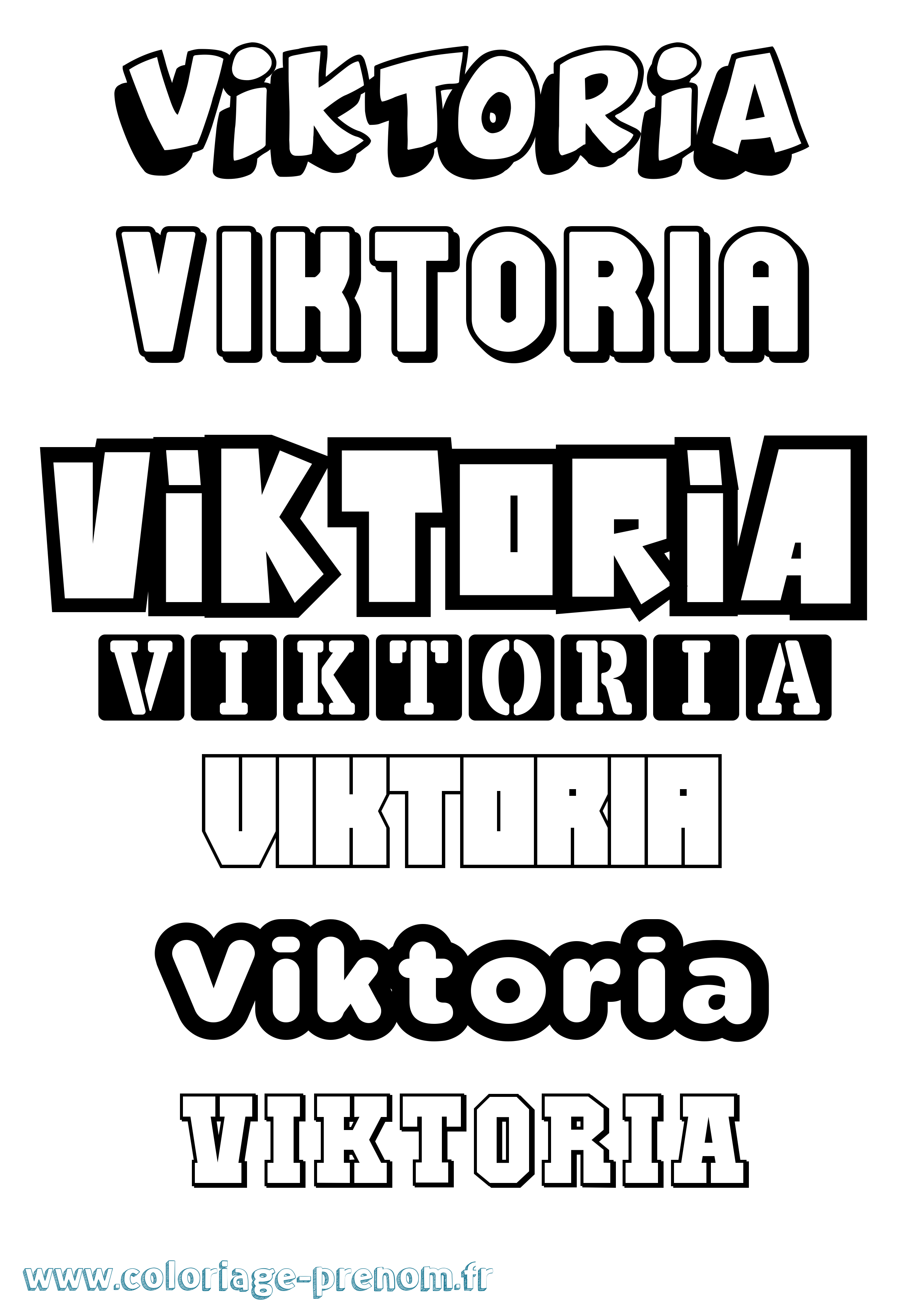 Coloriage Viktoria Simple Coloriage prénom Viktoria Simple