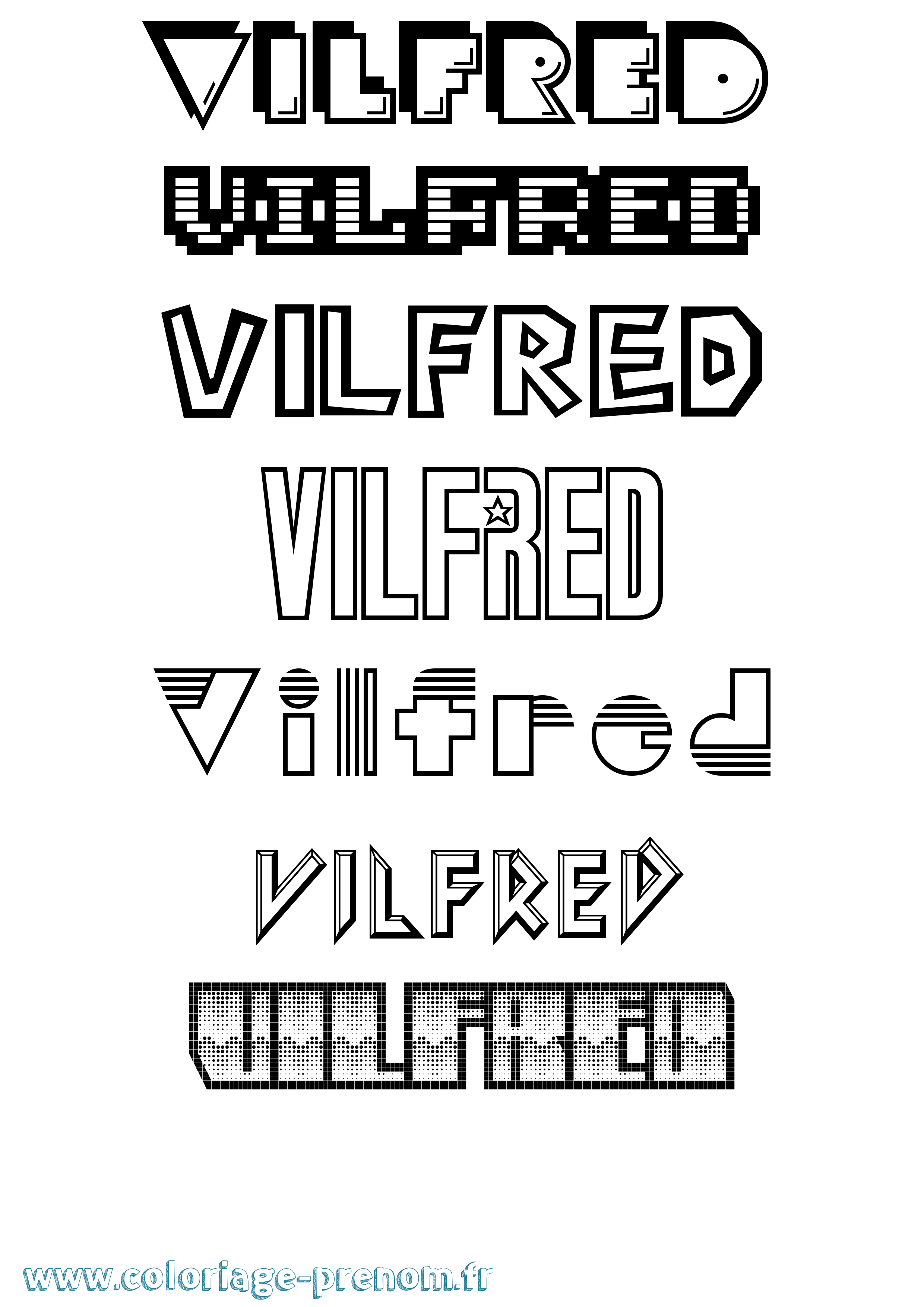 Coloriage Vilfred Jeux Vidéos Coloriage prénom Vilfred Jeux Vidéos