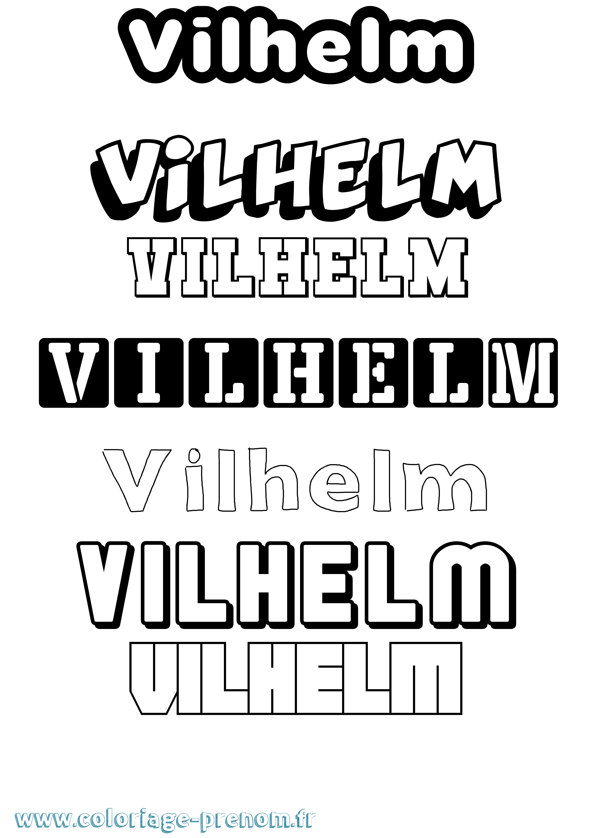 Coloriage Vilhelm Simple Coloriage prénom Vilhelm Simple