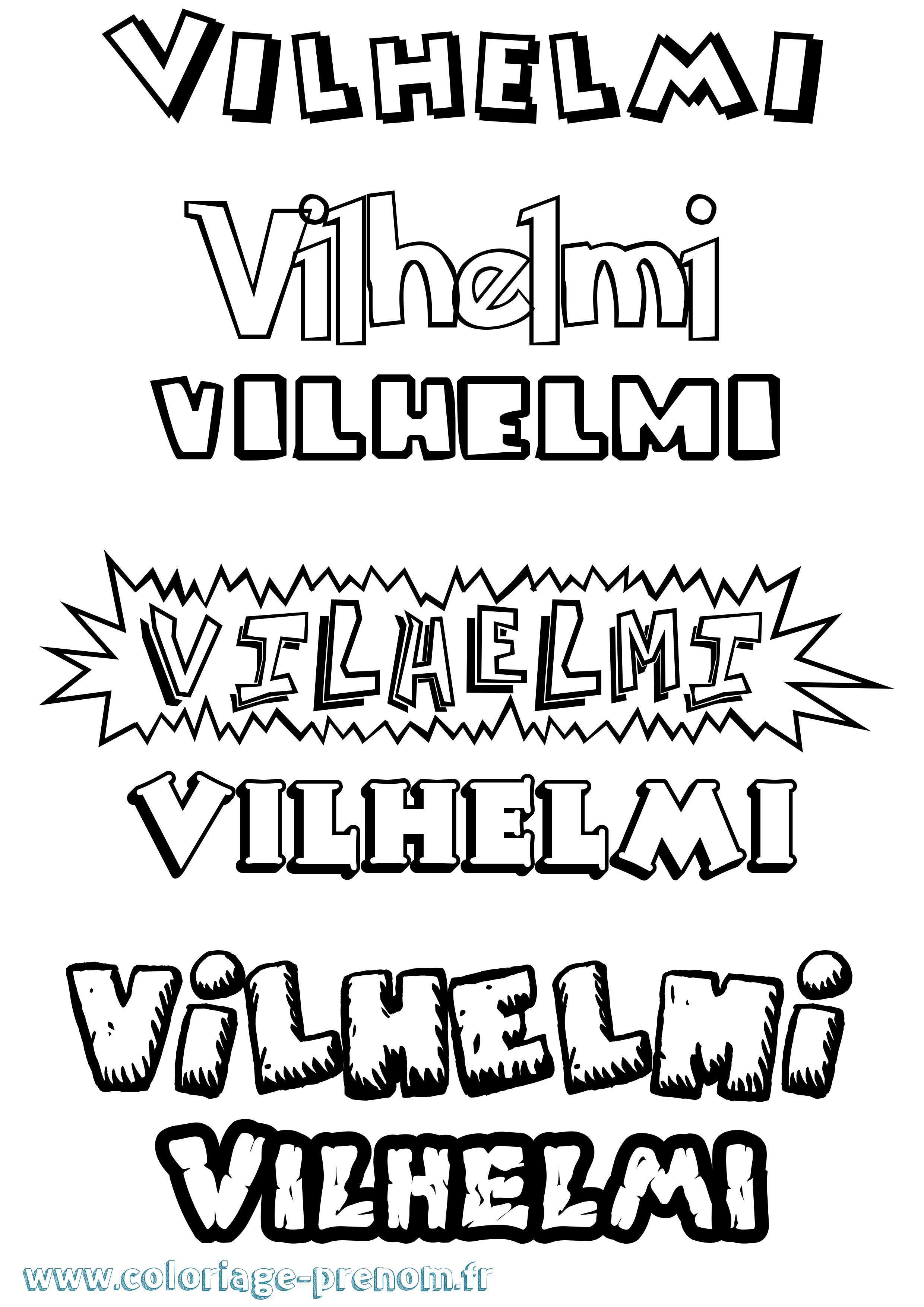 Coloriage Vilhelmi Dessin Animé Coloriage prénom Vilhelmi Dessin Animé