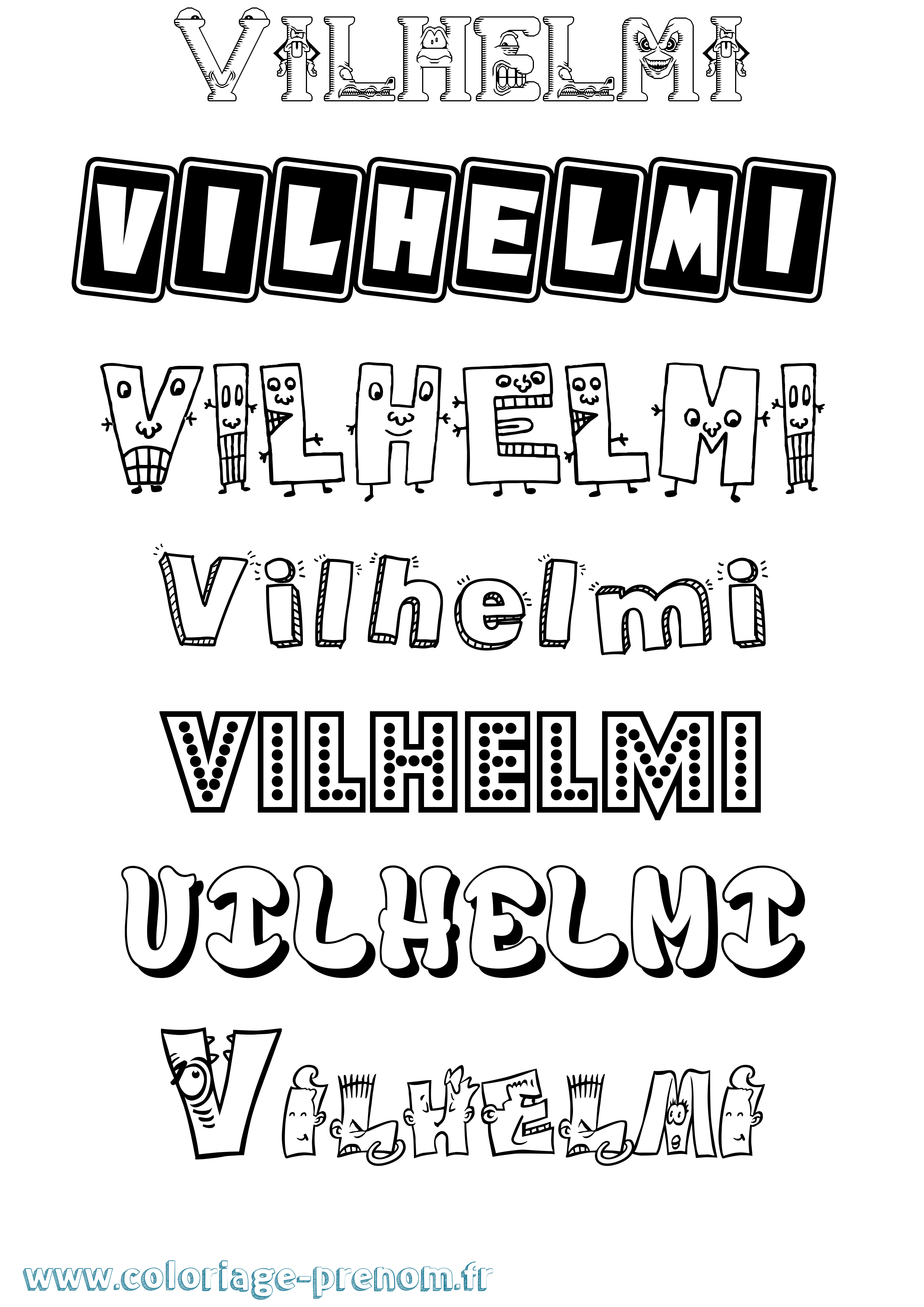 Coloriage Vilhelmi Fun Coloriage prénom Vilhelmi Fun