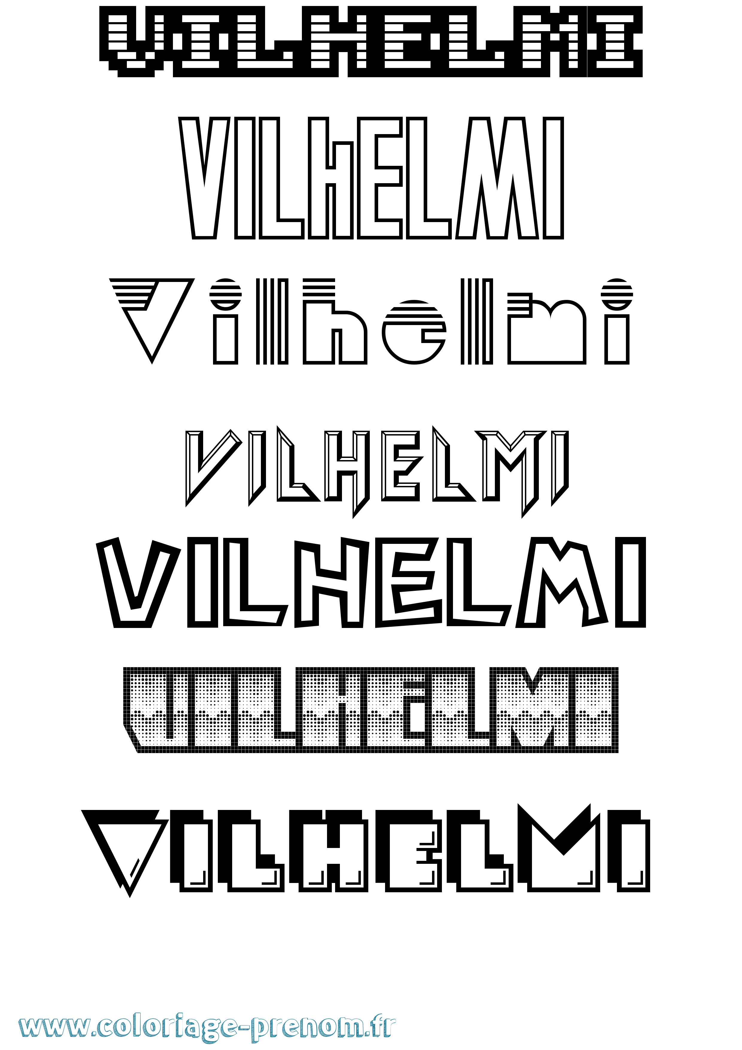 Coloriage Vilhelmi Jeux Vidéos Coloriage prénom Vilhelmi Jeux Vidéos