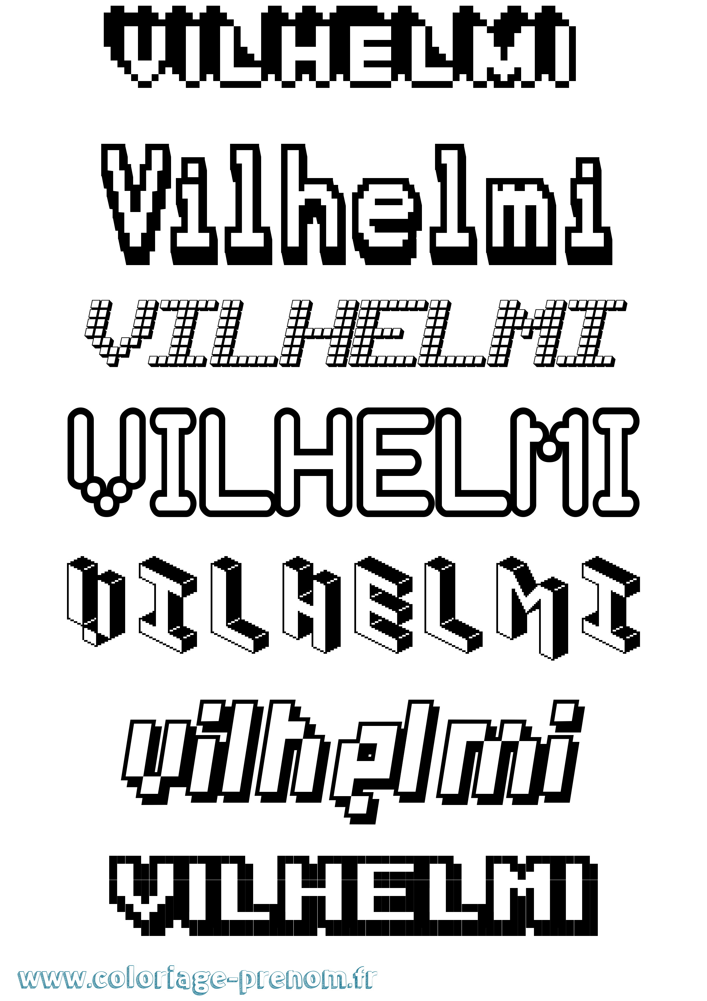 Coloriage Vilhelmi Pixel Coloriage prénom Vilhelmi Pixel
