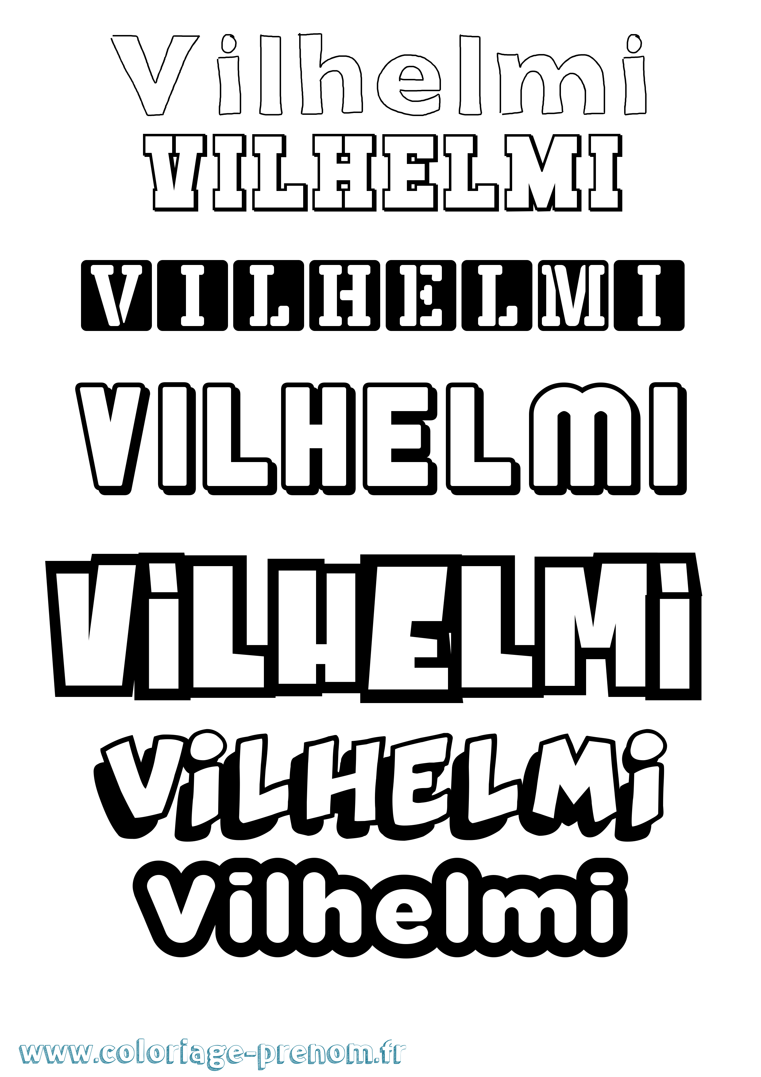 Coloriage Vilhelmi Simple Coloriage prénom Vilhelmi Simple